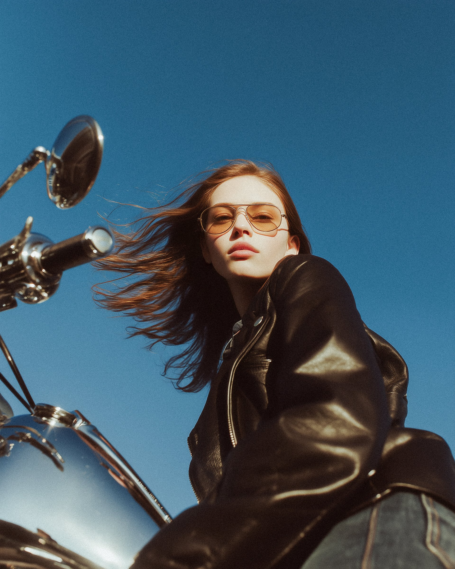 Biker girl portrait