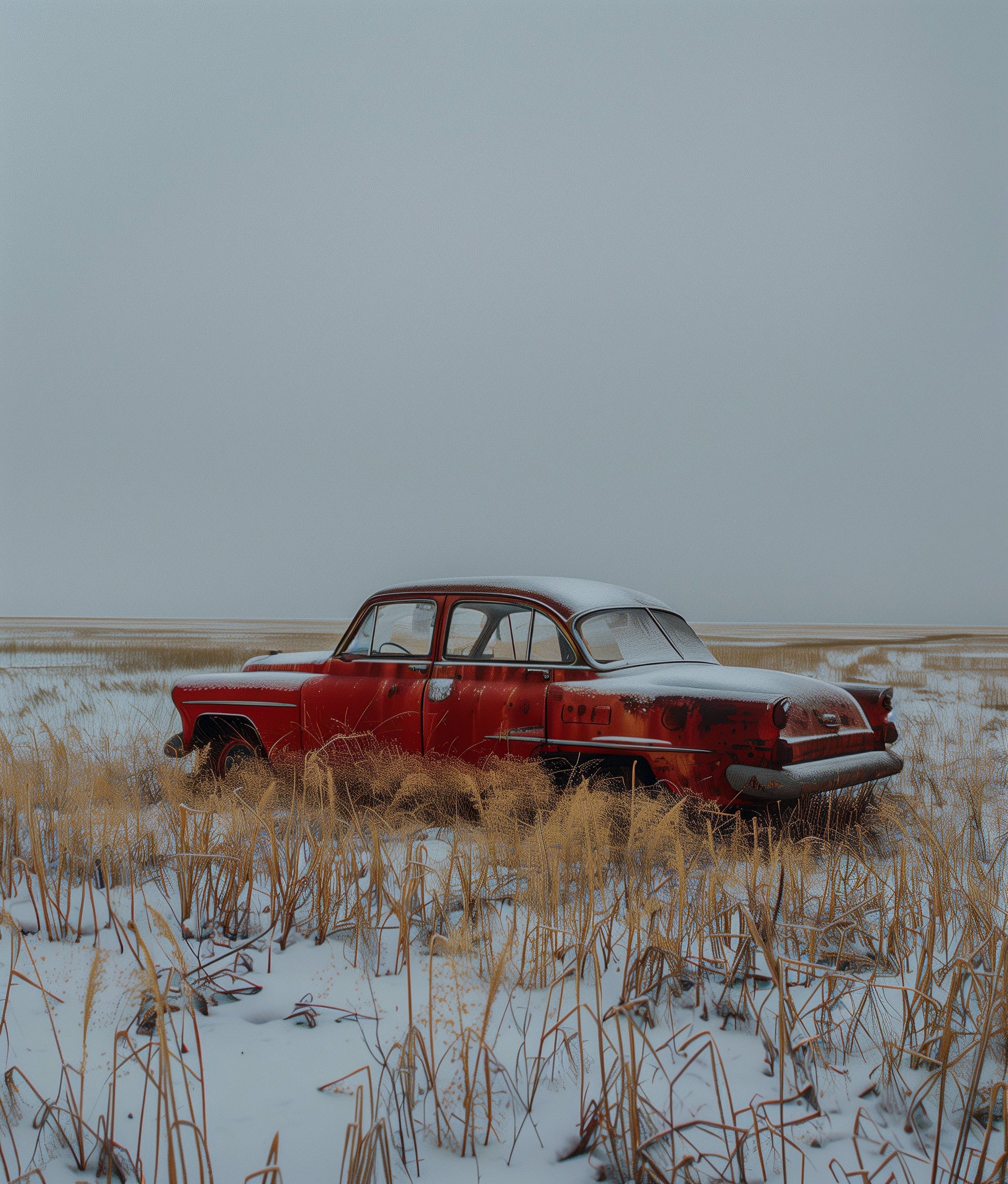 old vintage red car