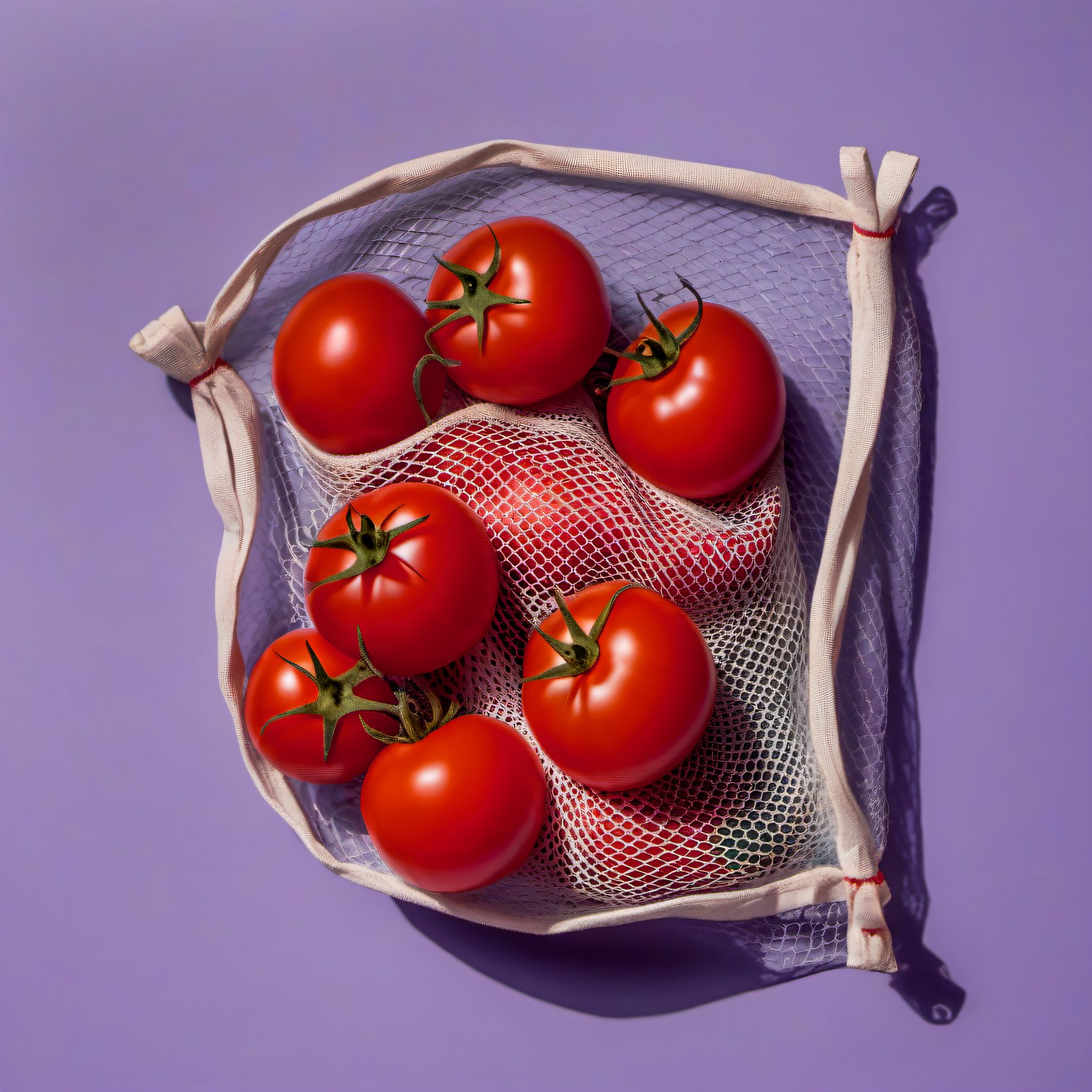 Tomatoes in a net bag