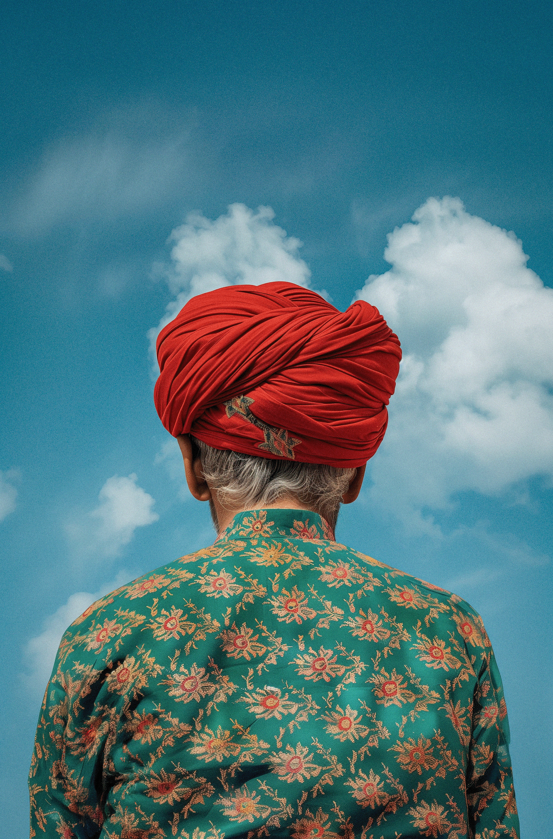 後ろから見たインド人男性