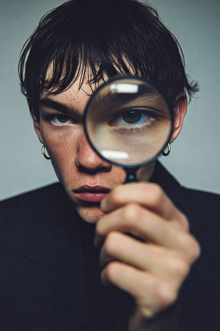 Magnified eye close-up