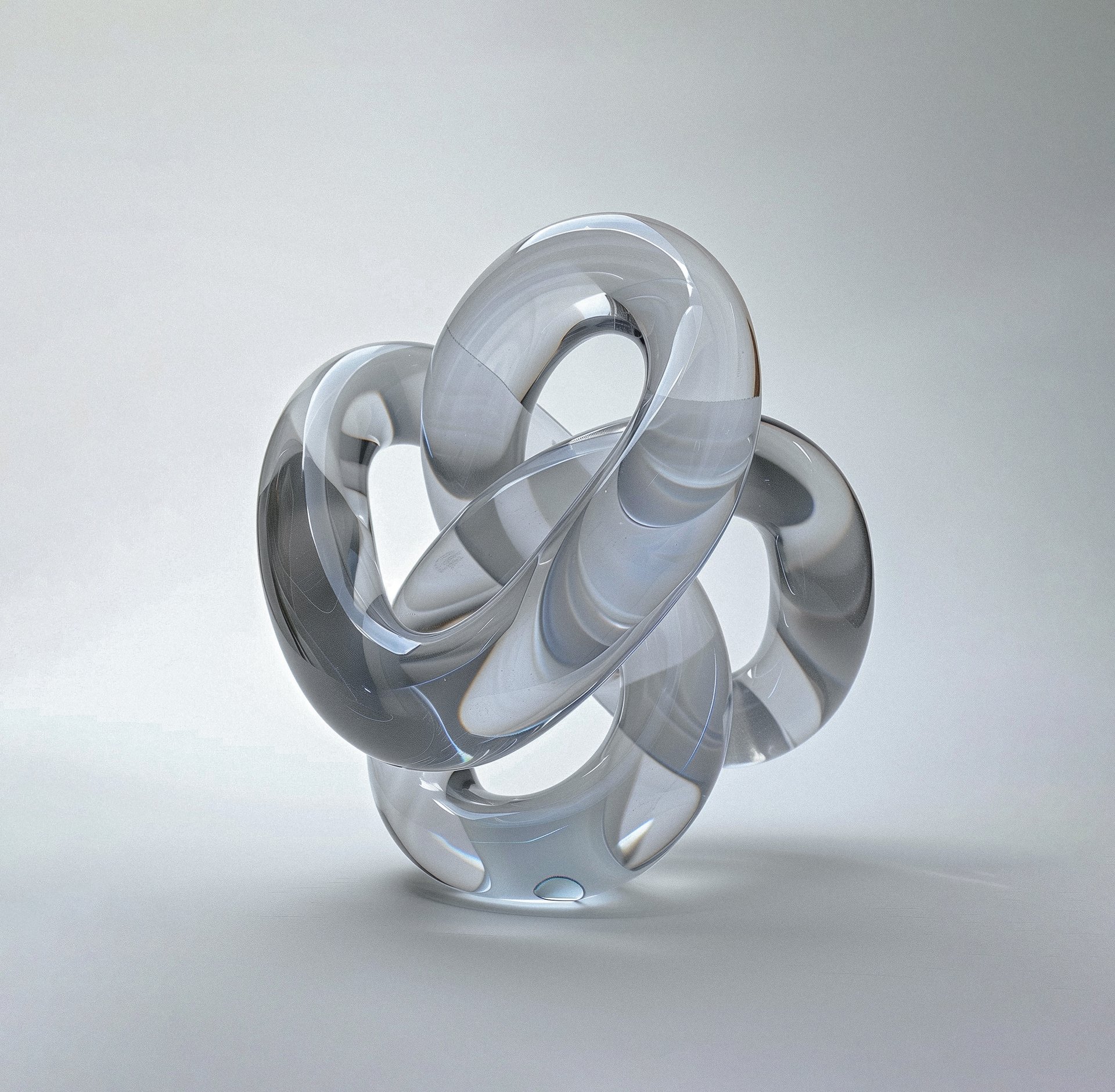 Glass sculpture of an interlacing knot