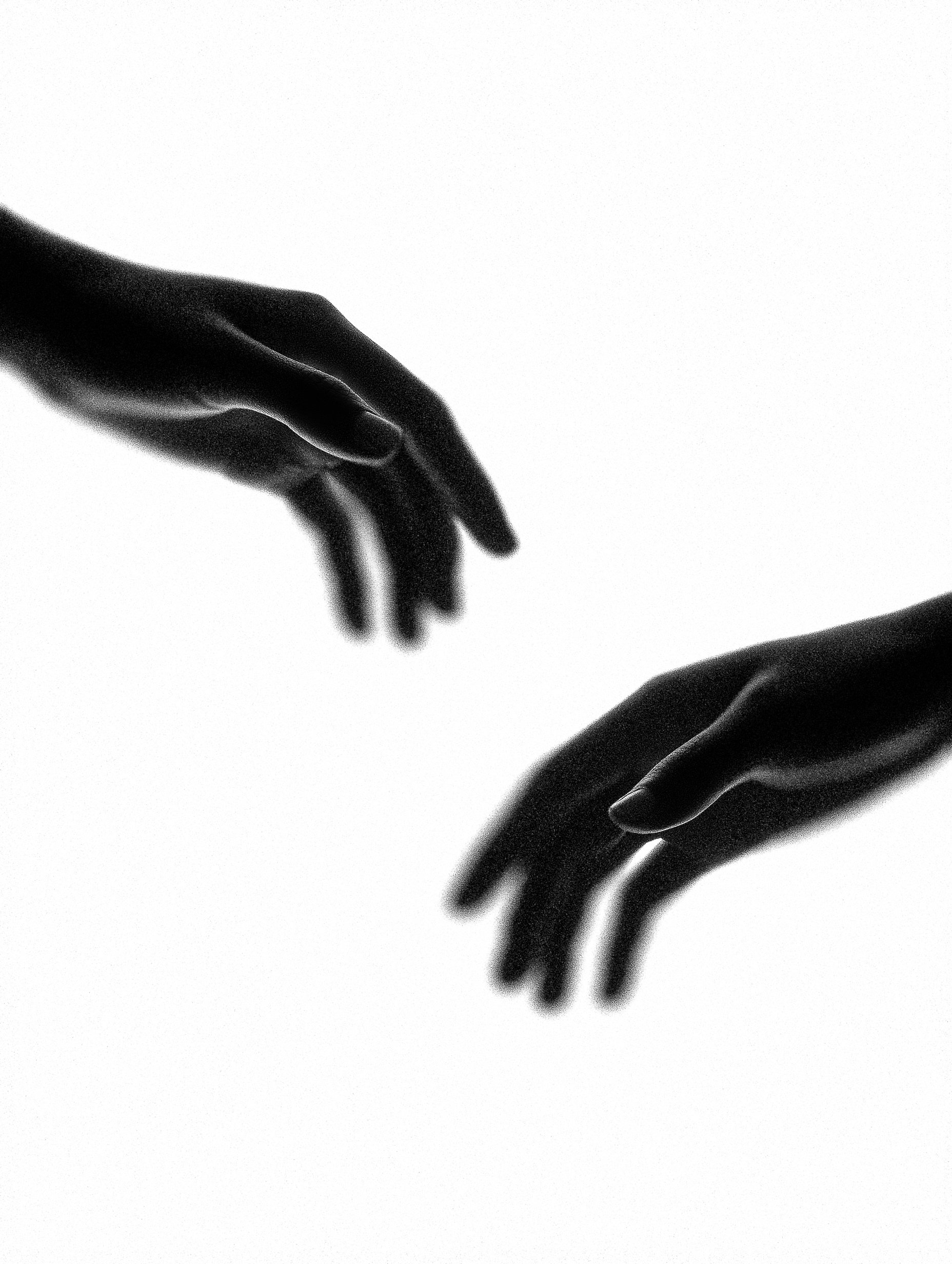 Minimal Black Hands Silhouette