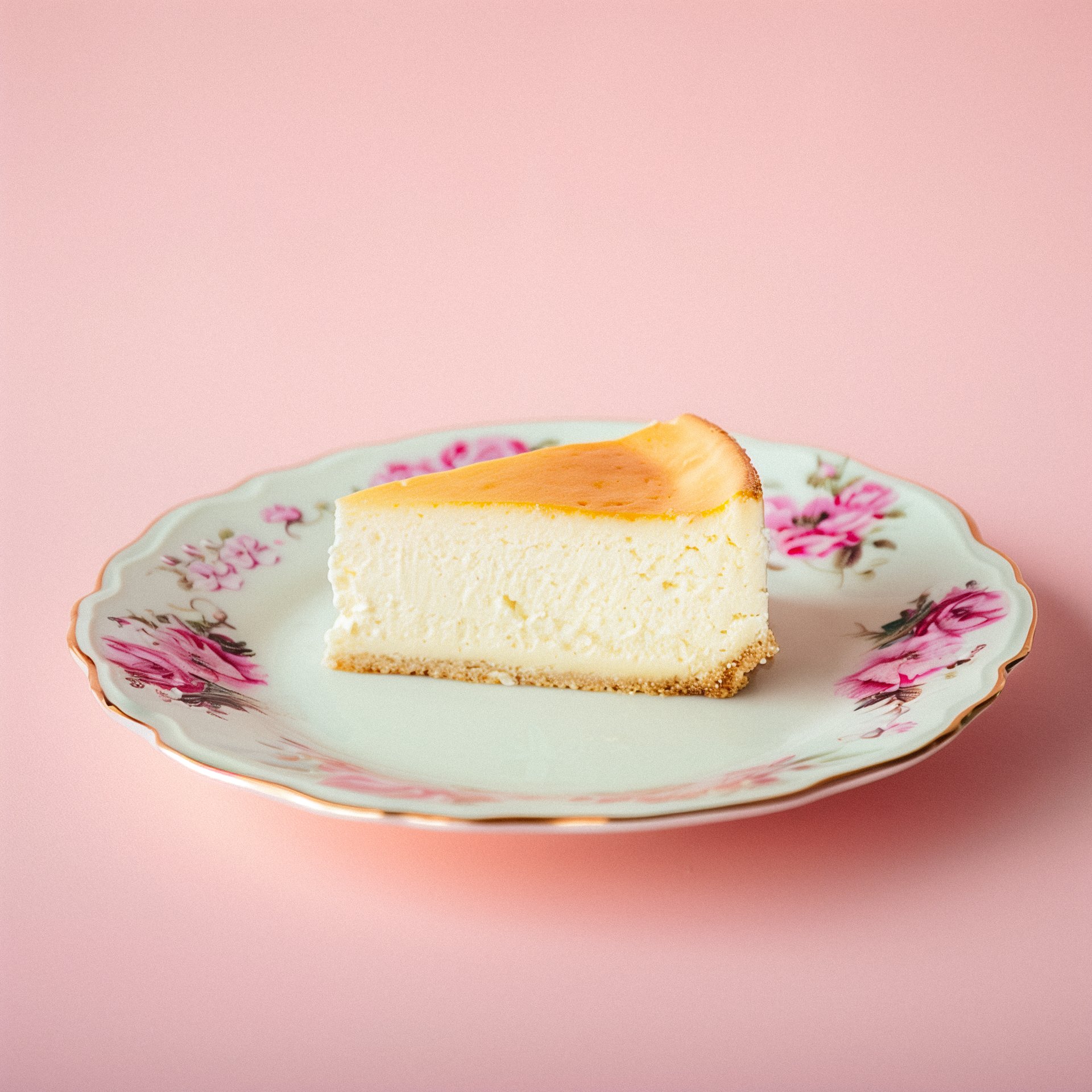 A piece of cheese cake on a plate