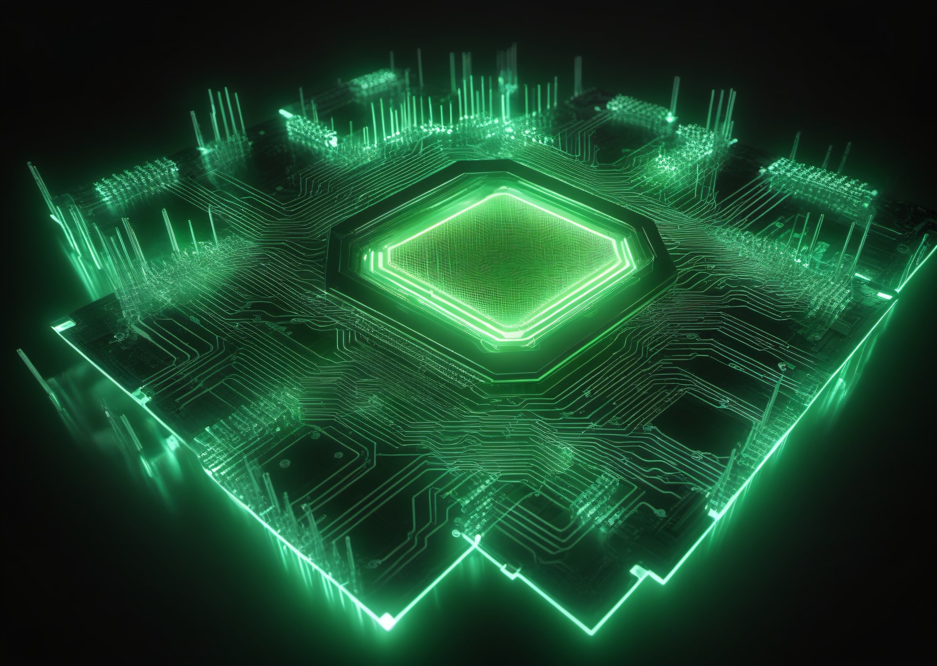 green neon microchip