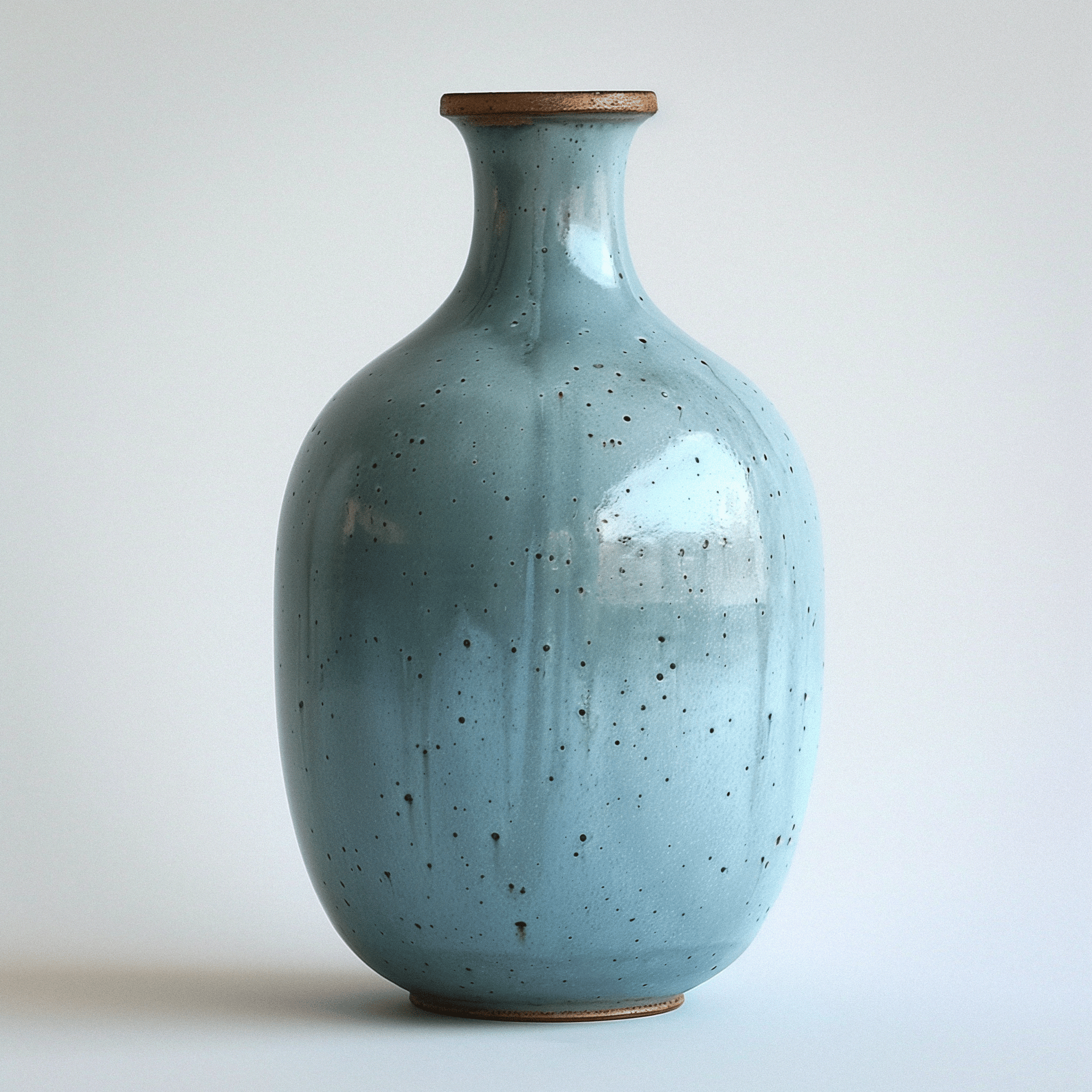 Blue ceramic bottle