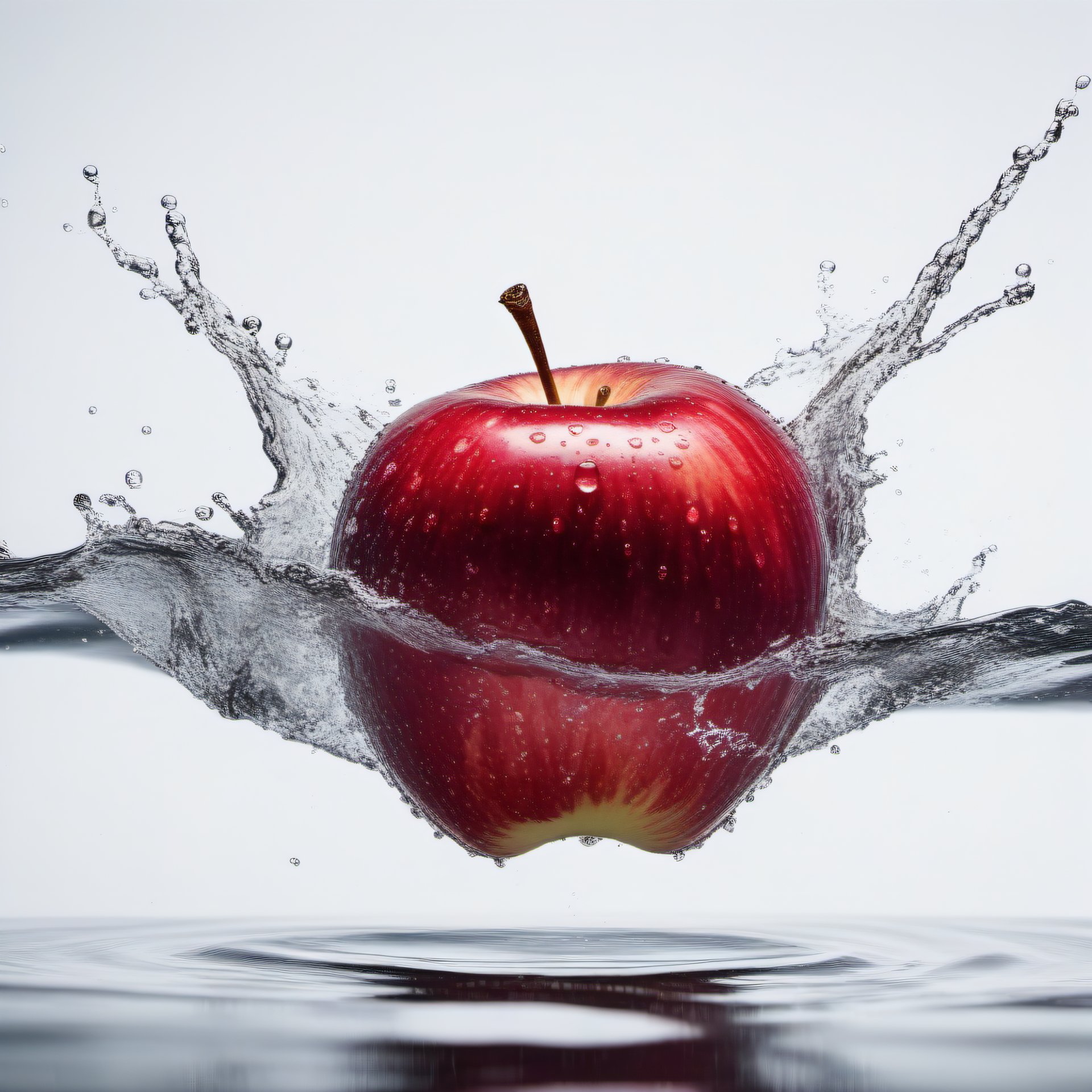 splashing apple