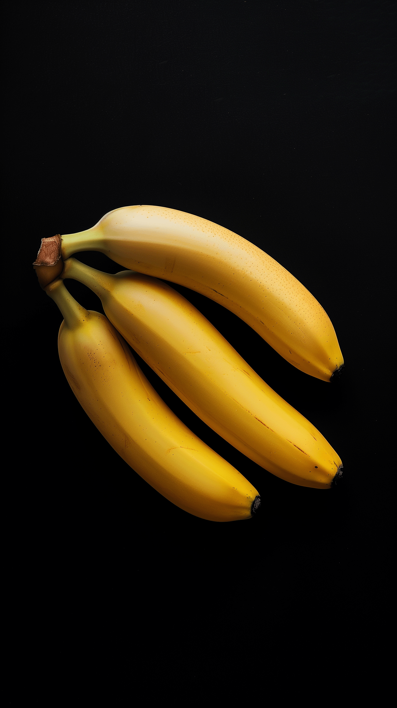 banana on black background