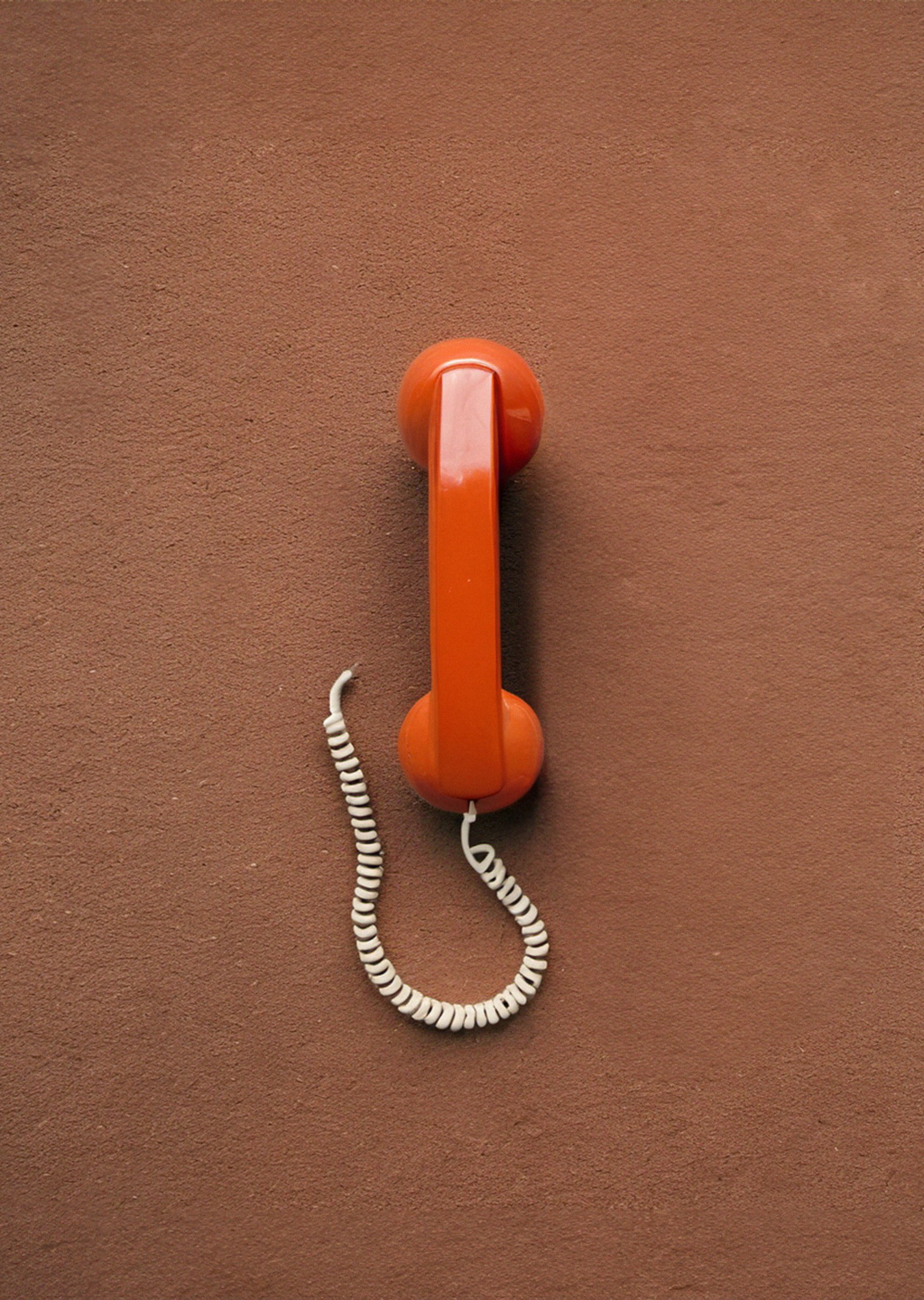 orange retro telephone
