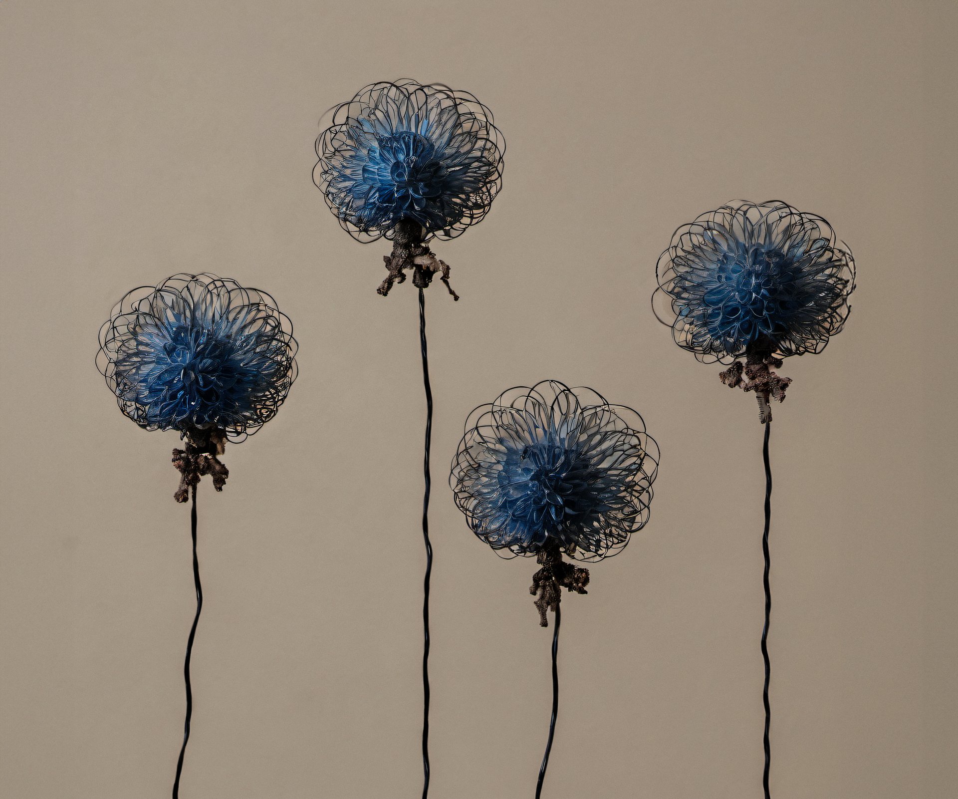 blue wire flower