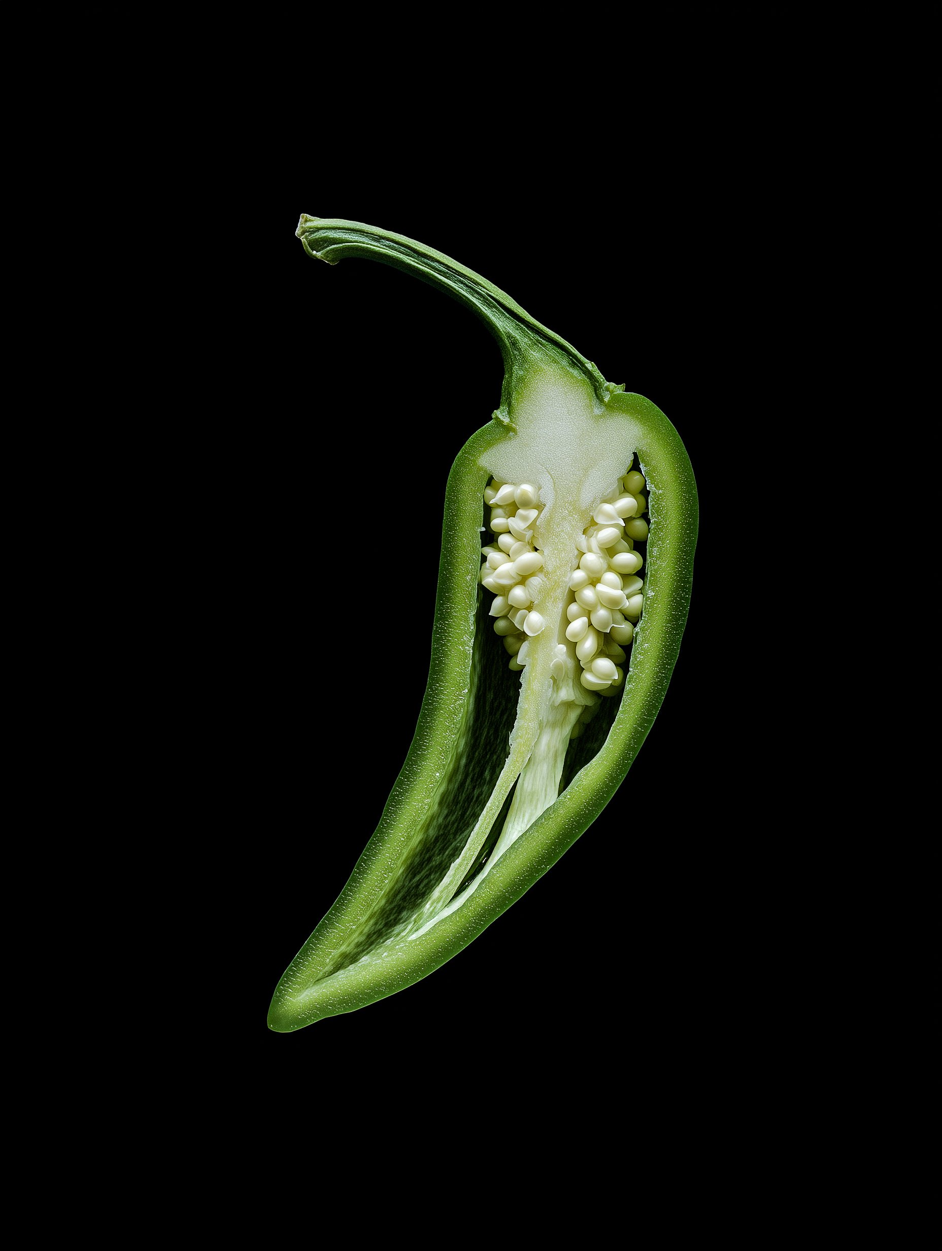 Sliced Green Chili Pepper