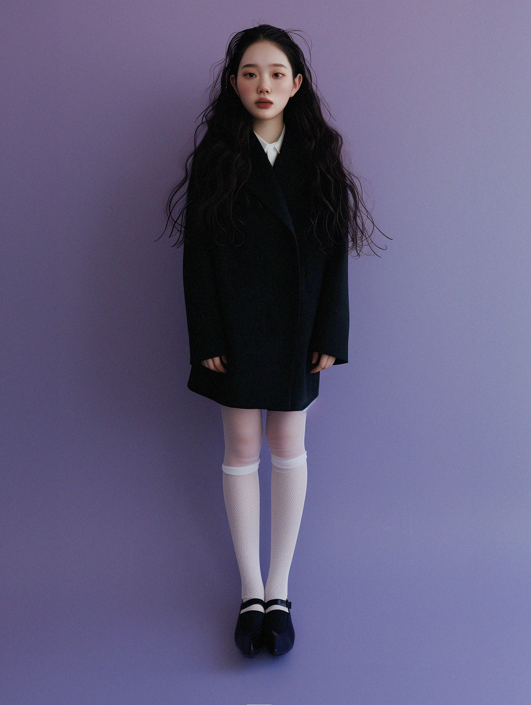 girl with oversized suit