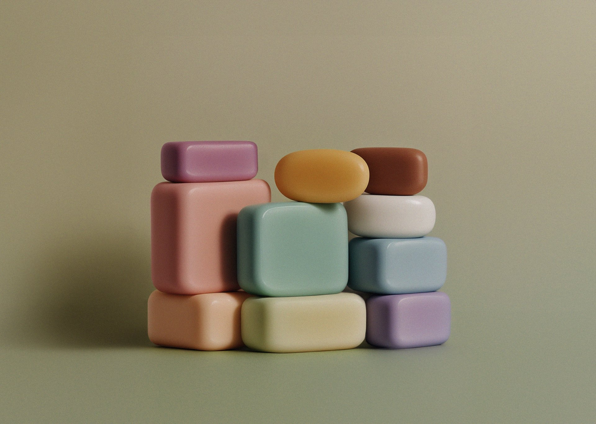 colorful soaps stack