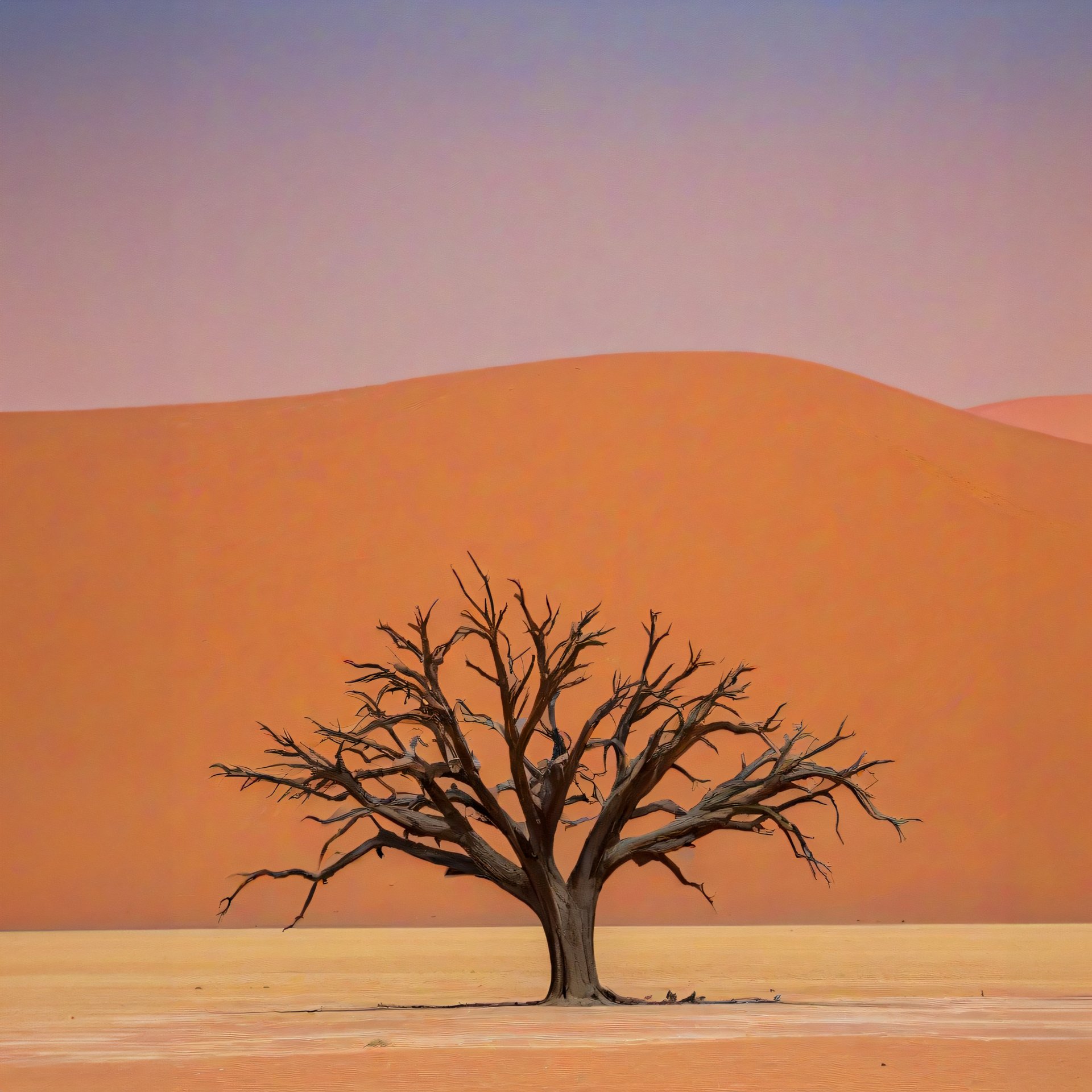 barren tree on dune