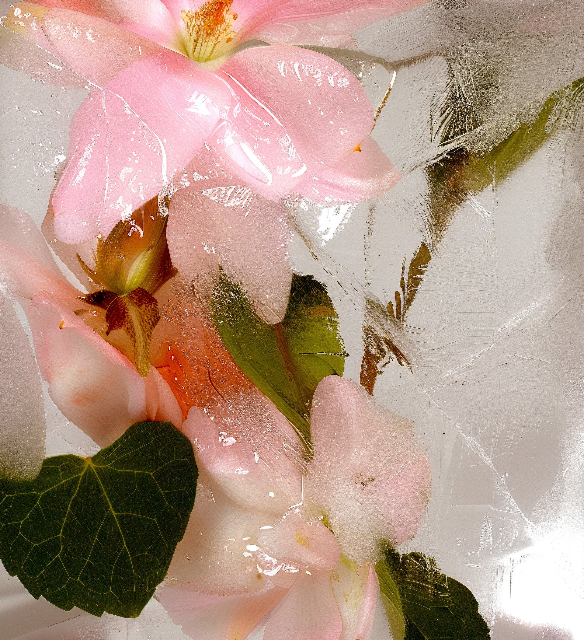 flowers frozen