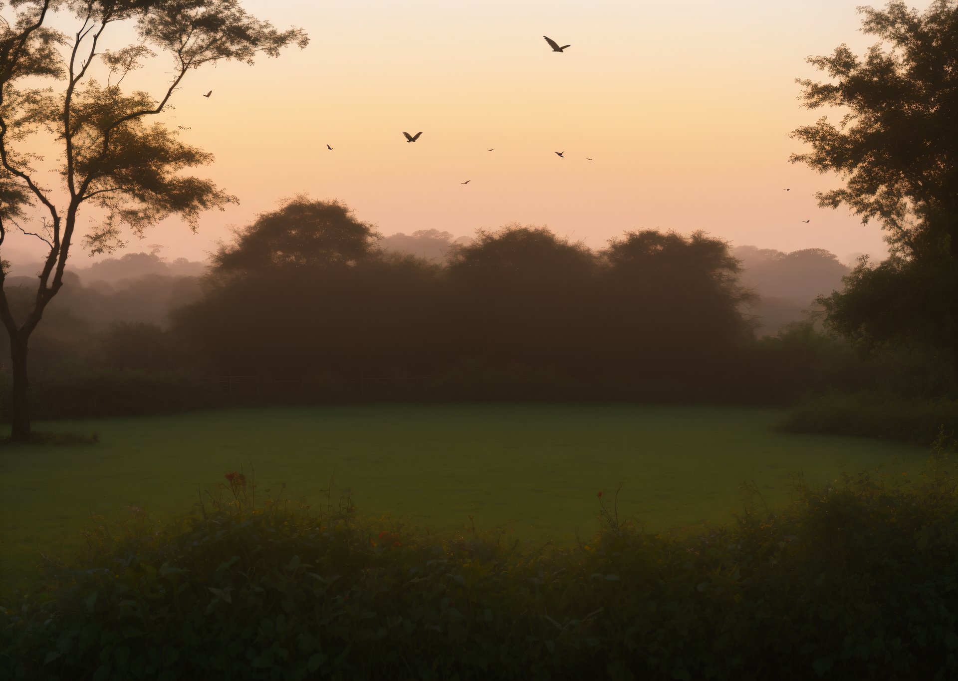 Dawn accompanied by serene birdsong