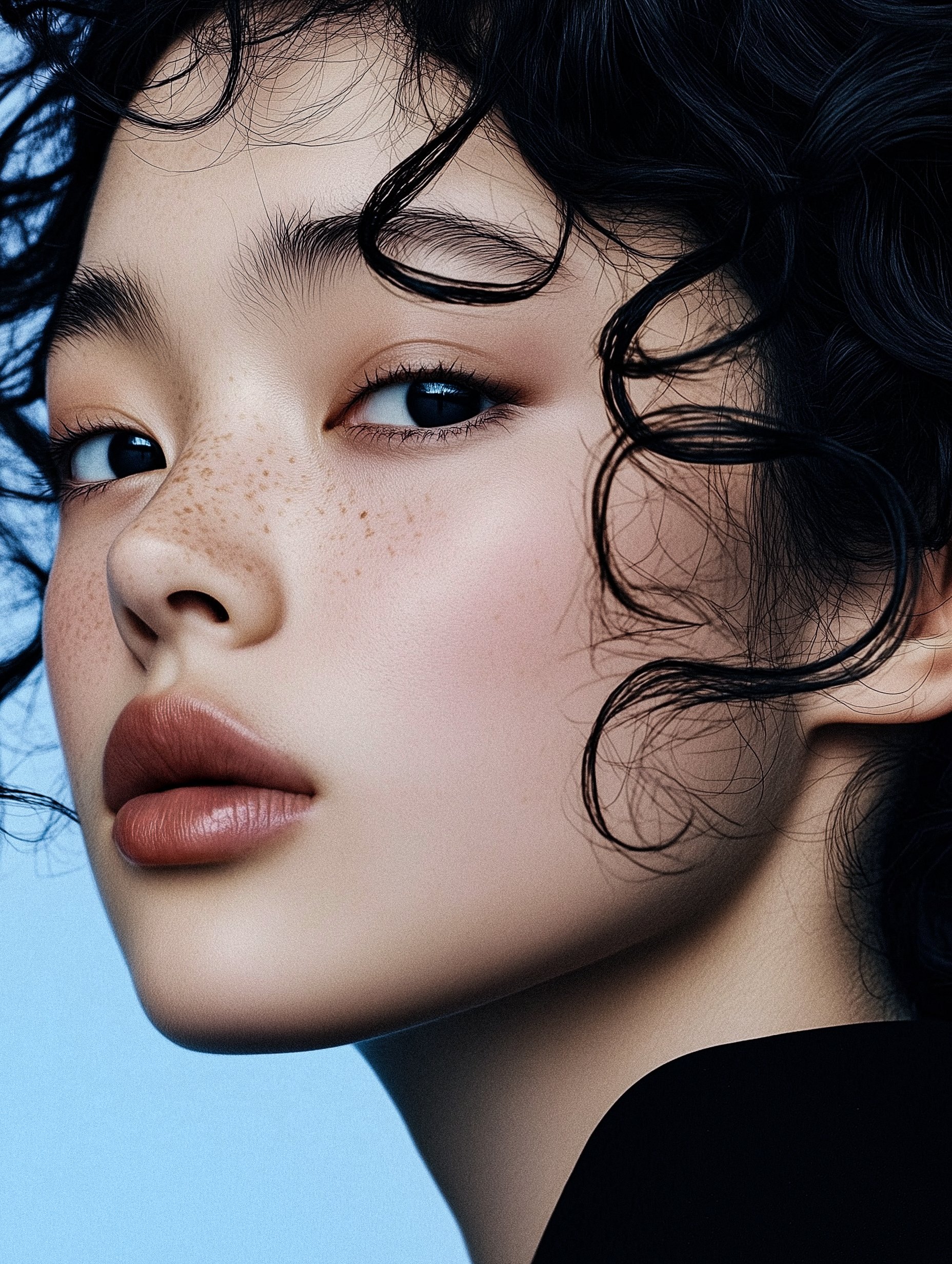 Belleza de porcelana pecosa