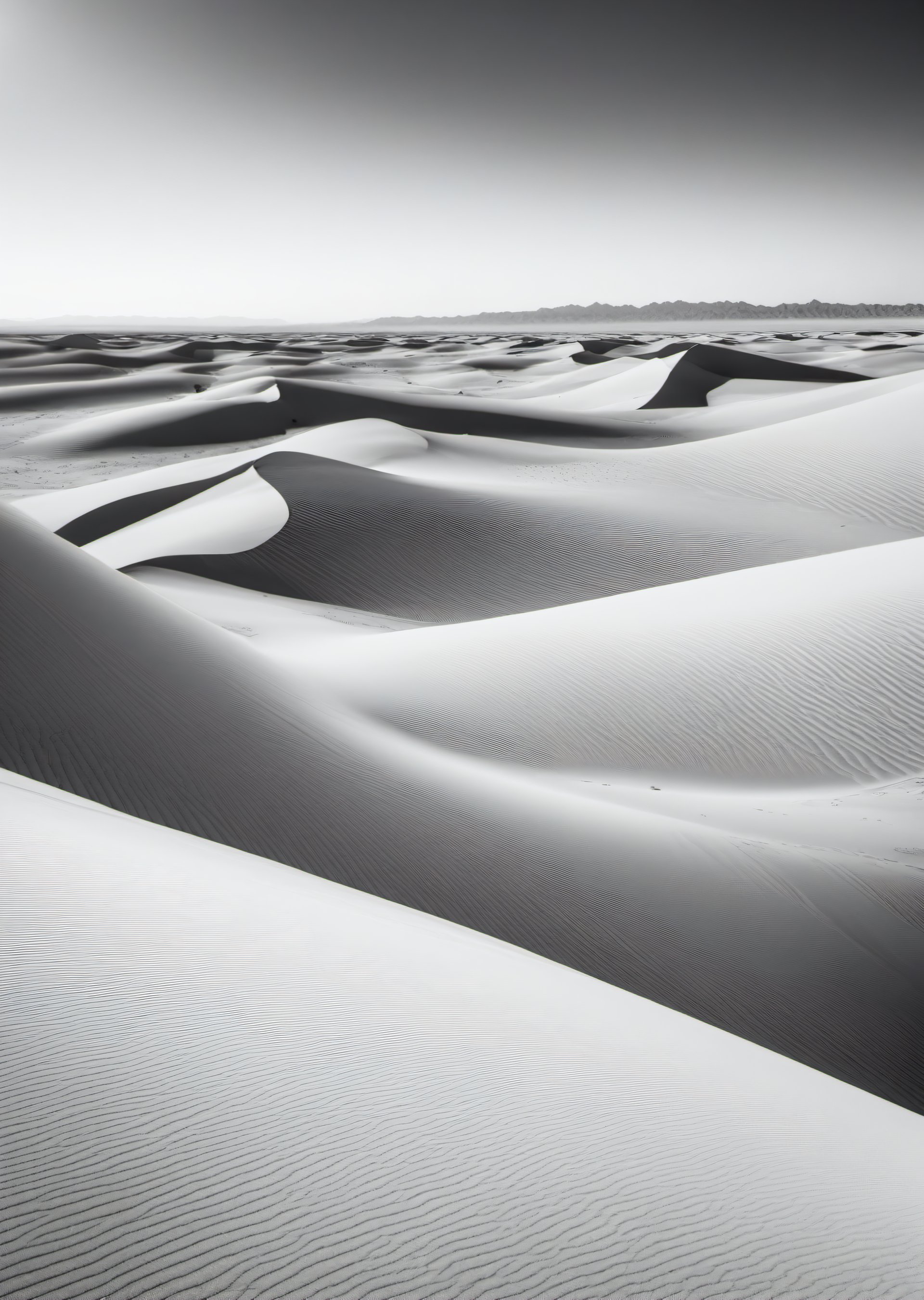 grayscale photo of desert