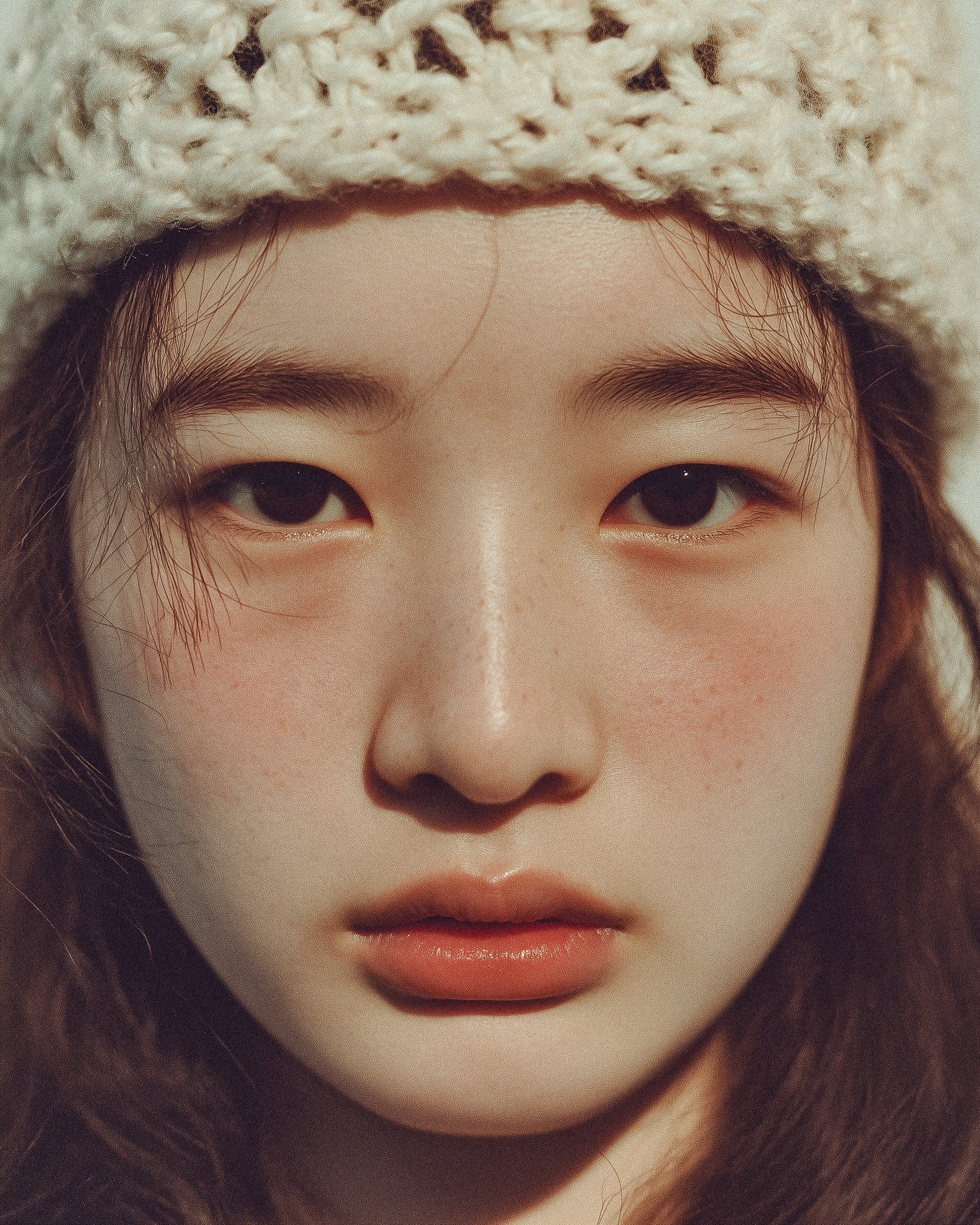 Knitted Hat Beauty Portrait