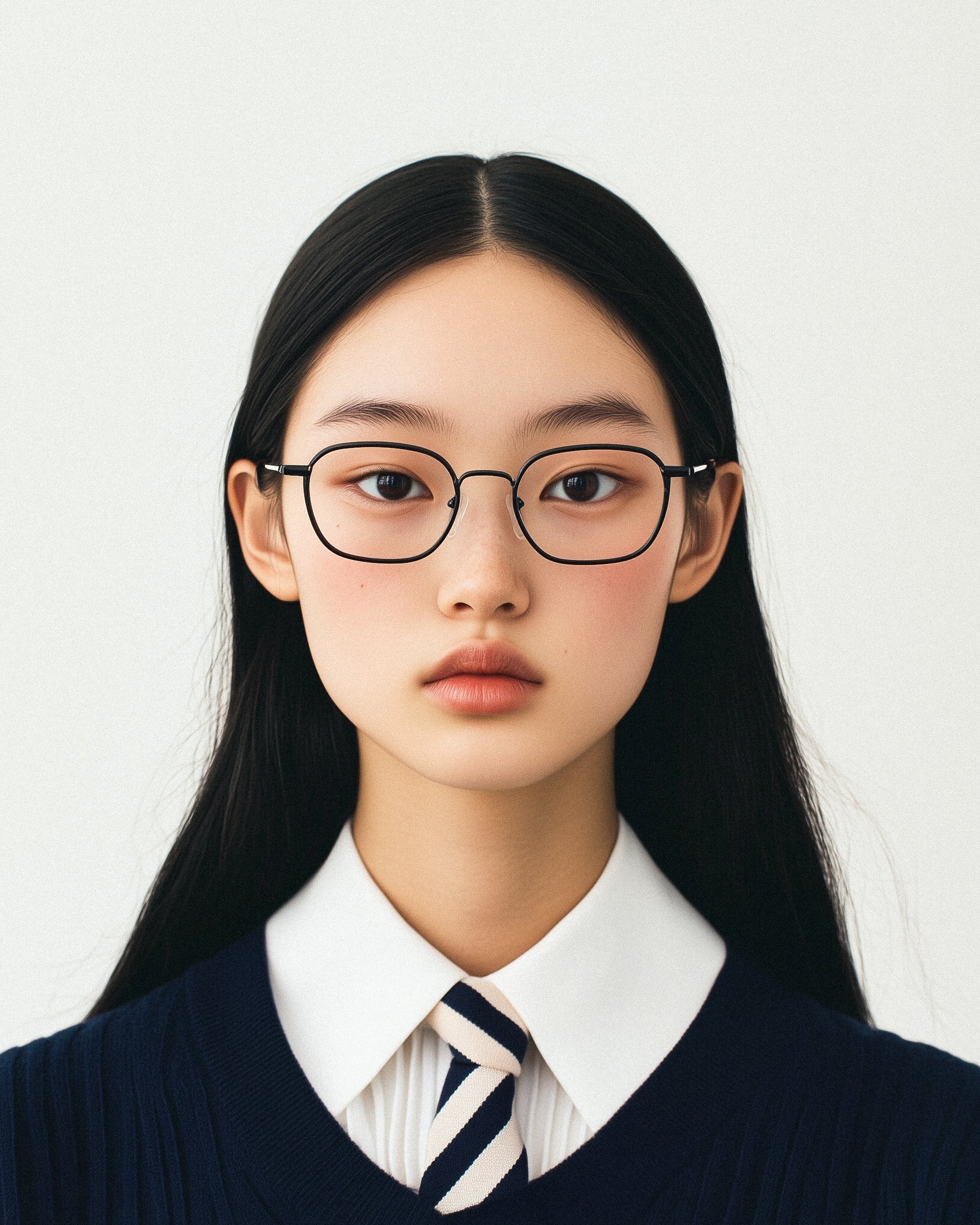 Elegant schoolgirl portrait focus