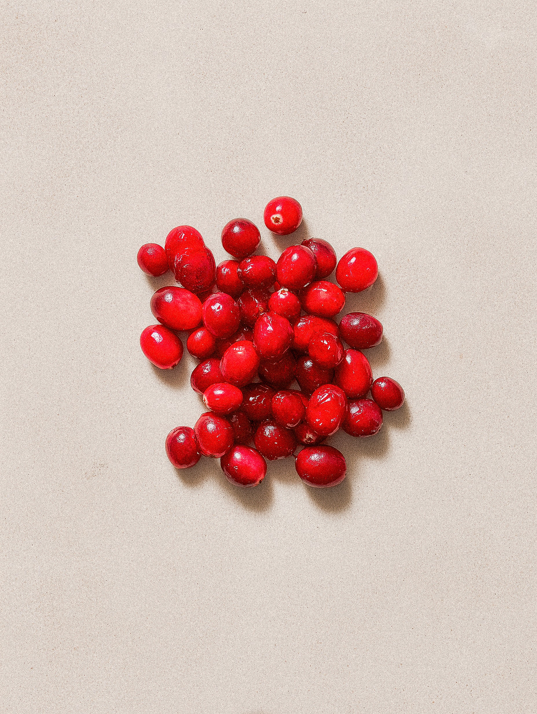 Fresh Red Cranberries Overhead