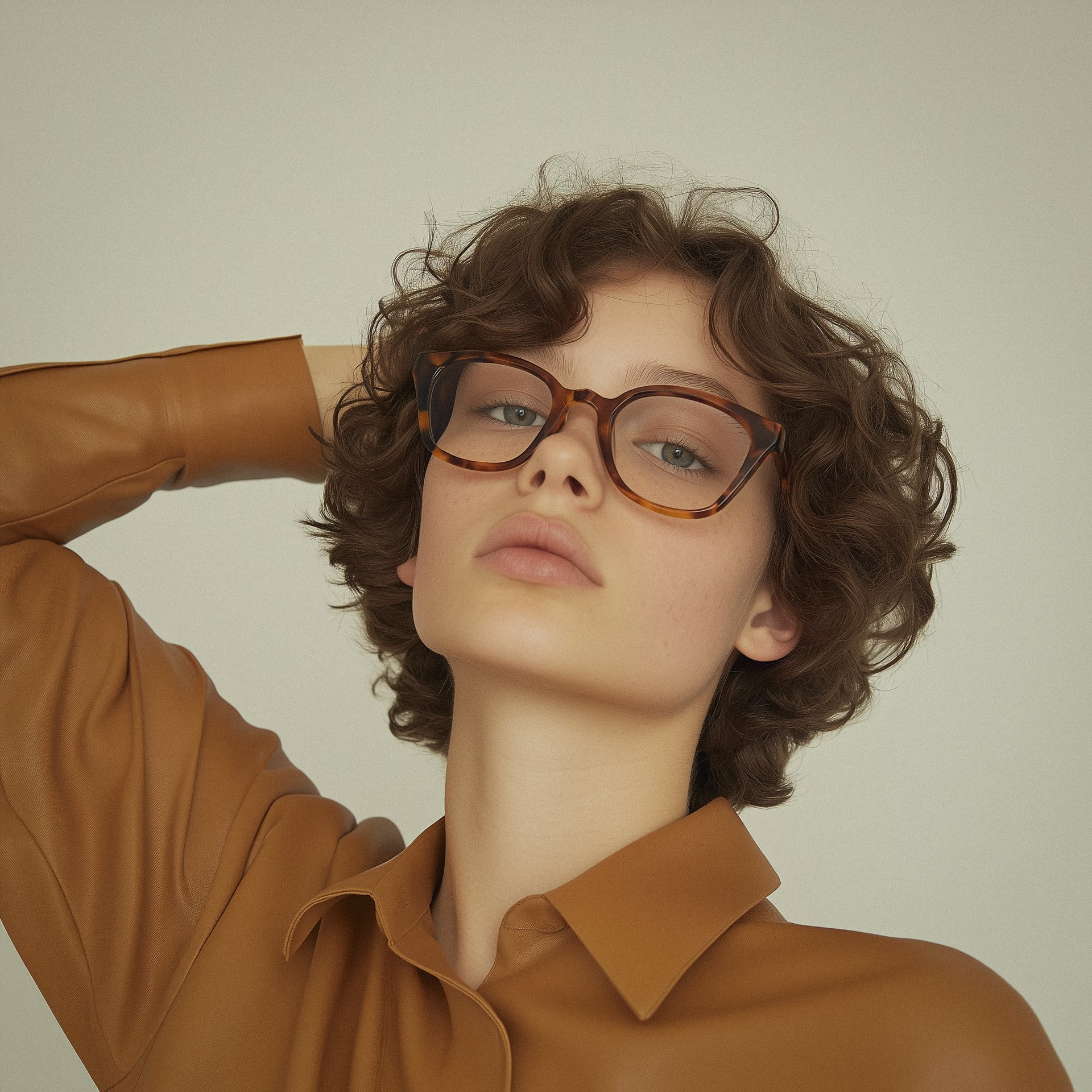 Stylish Woman in Oversized Glasses