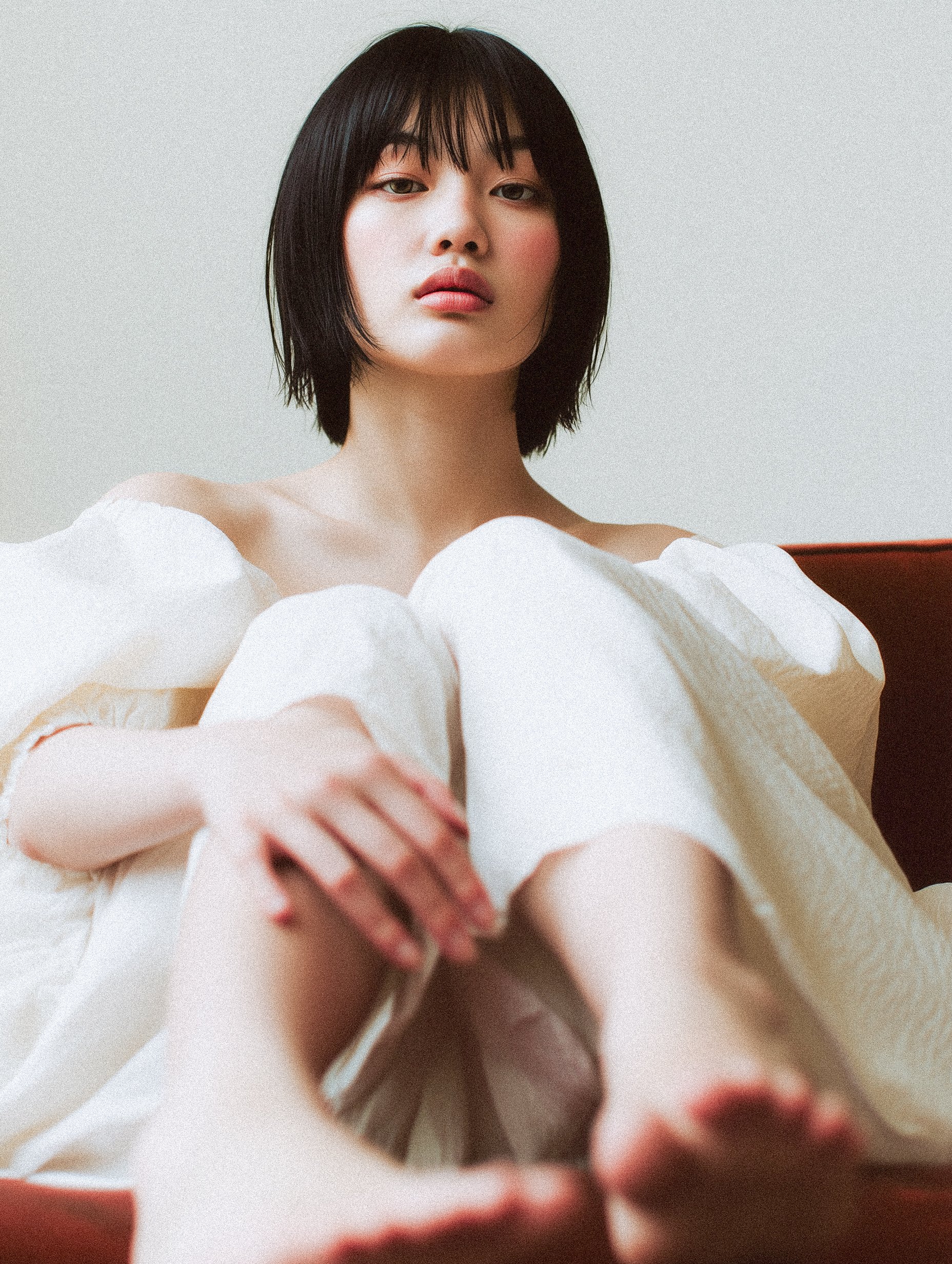 Minimal Fashion Portrait Woman Sitting