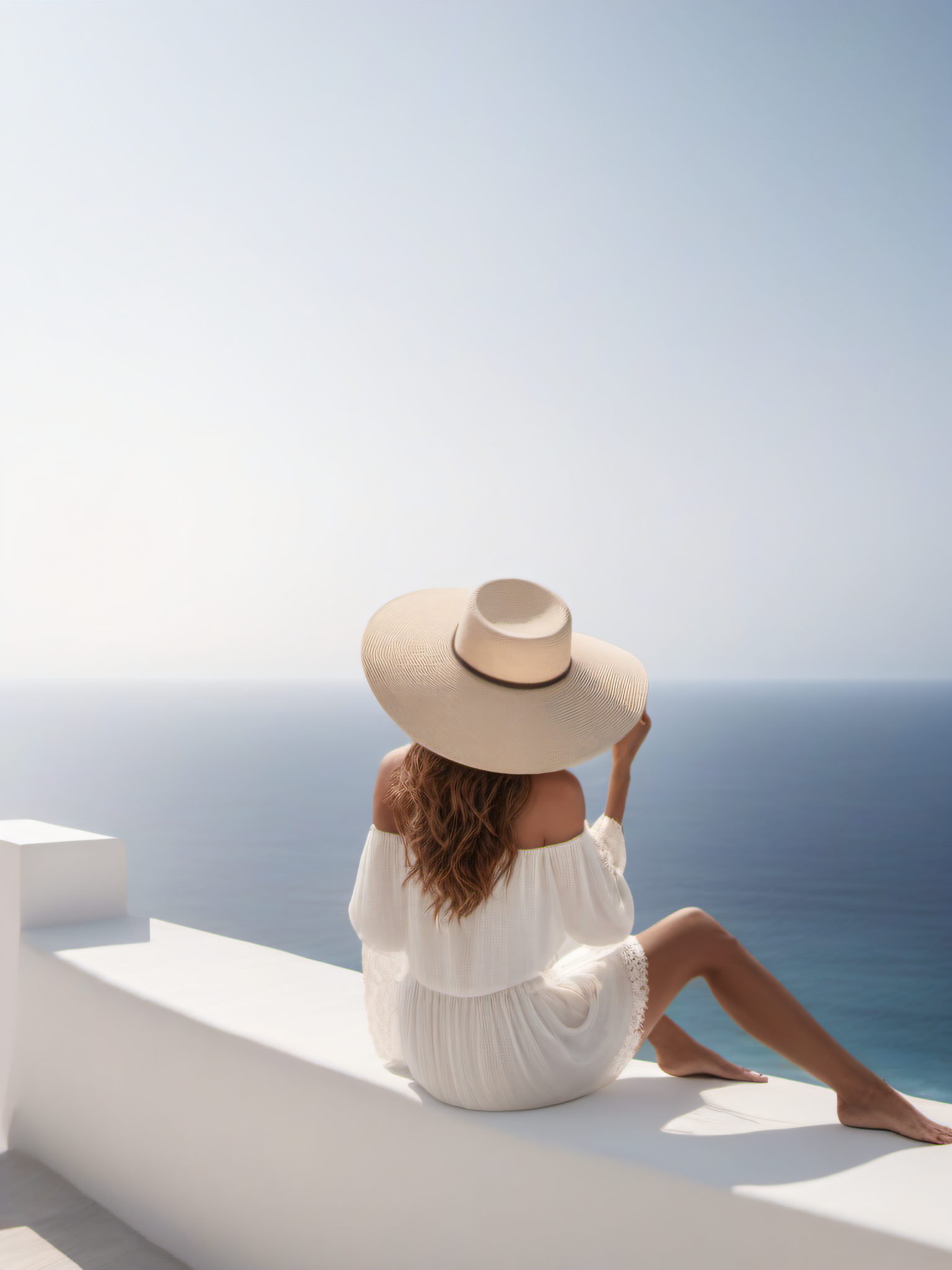 a woman looking at the sea