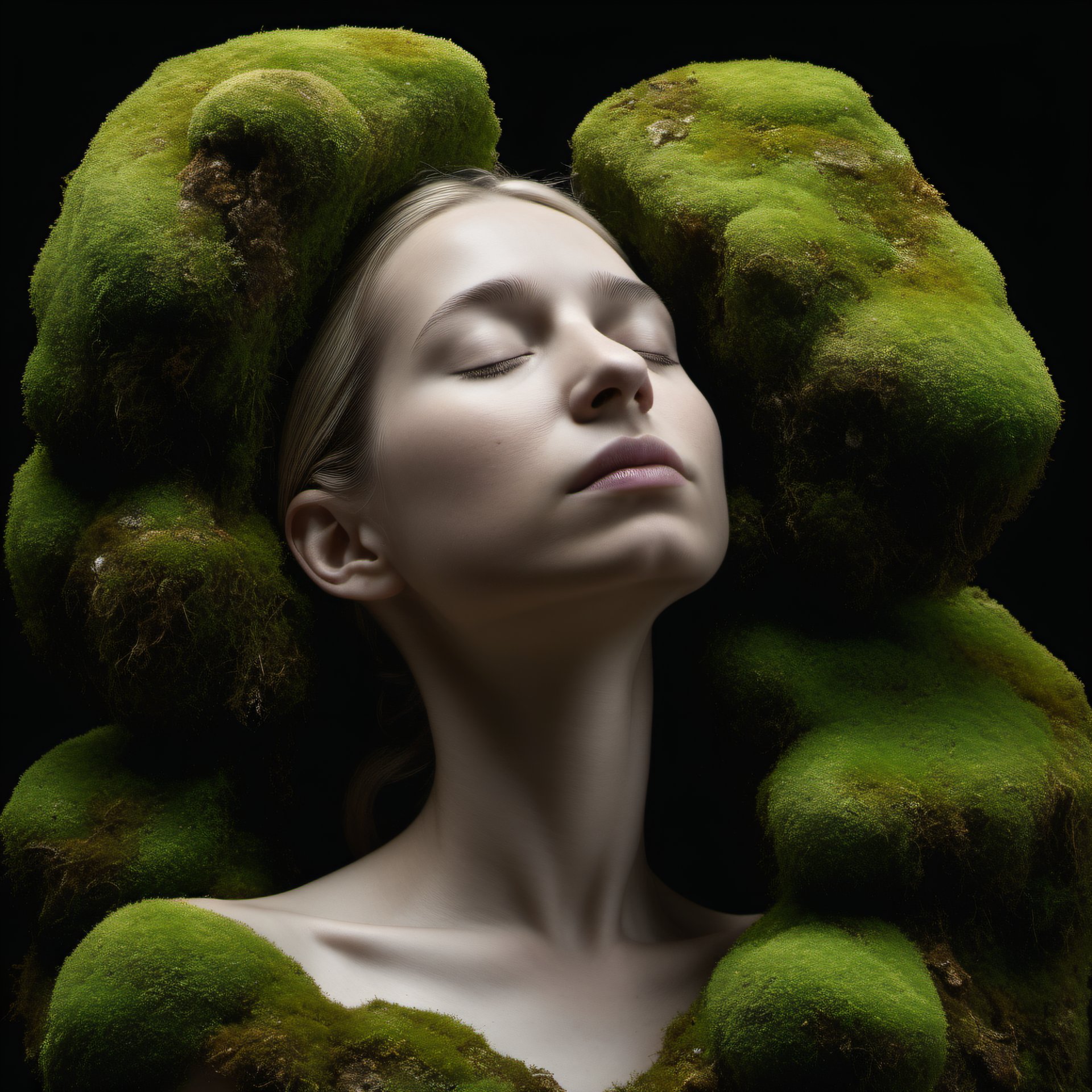 stone statues and mosses