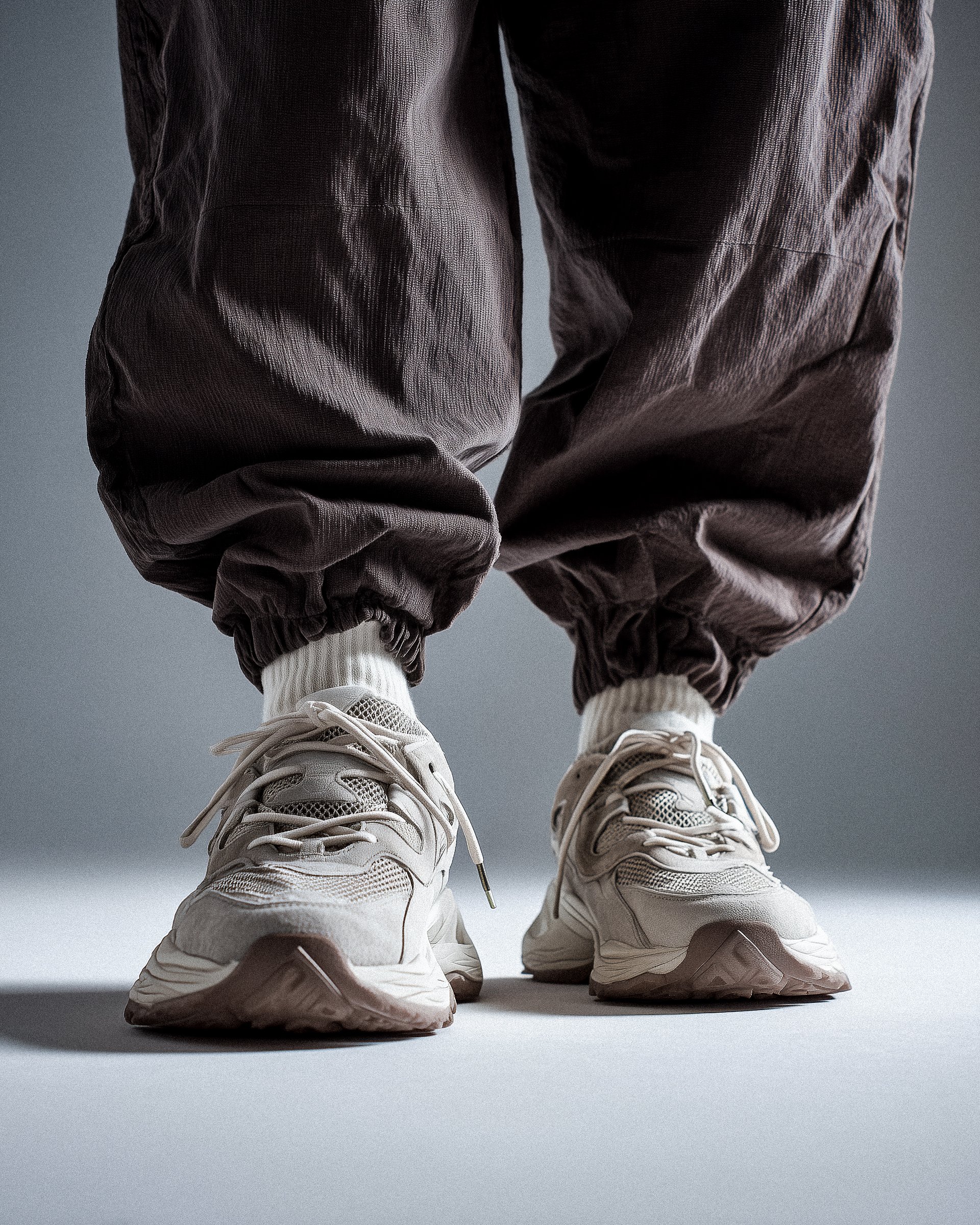 Beige chunky sneakers