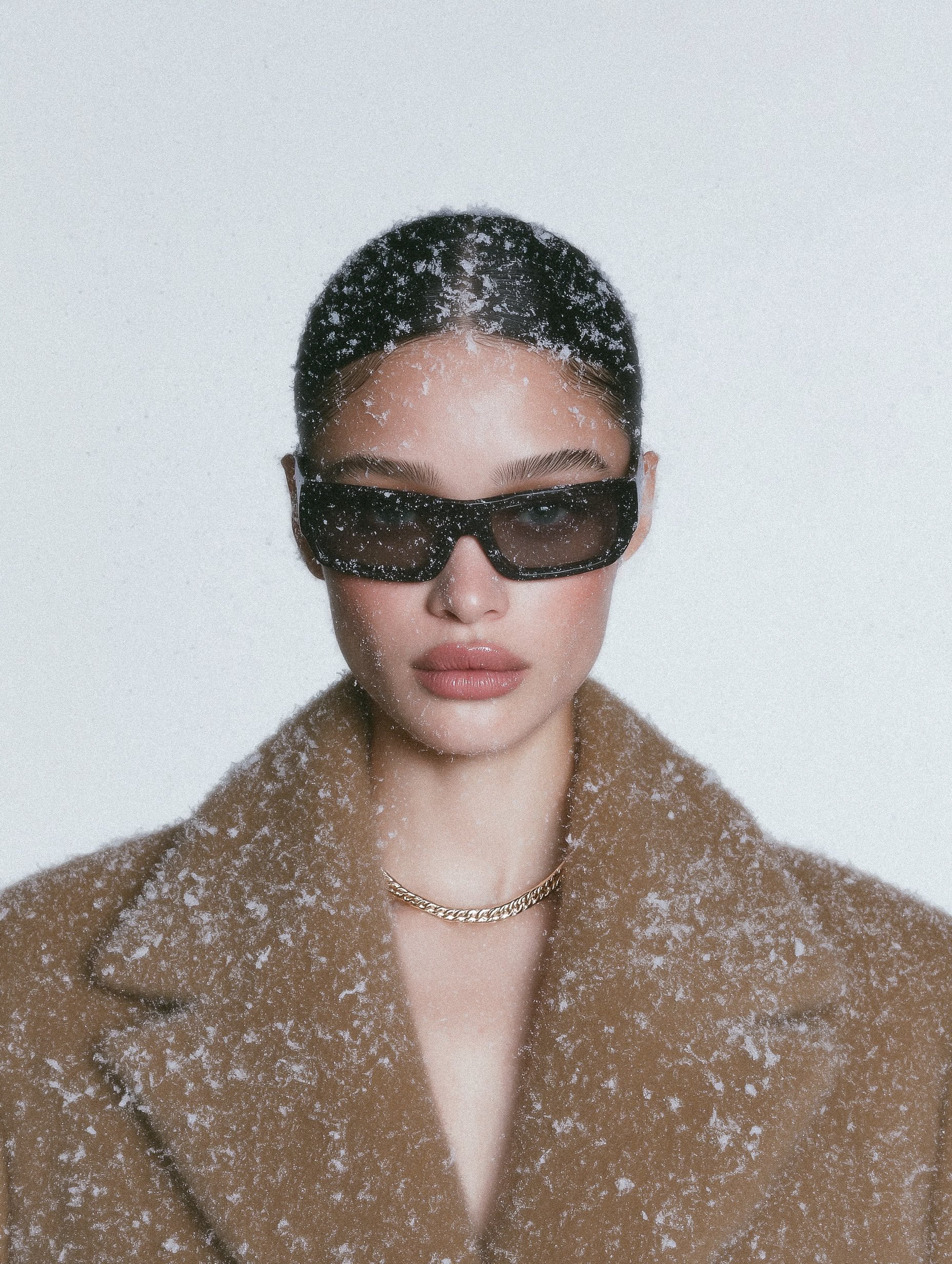 Snowy Fashion Editorial Portrait