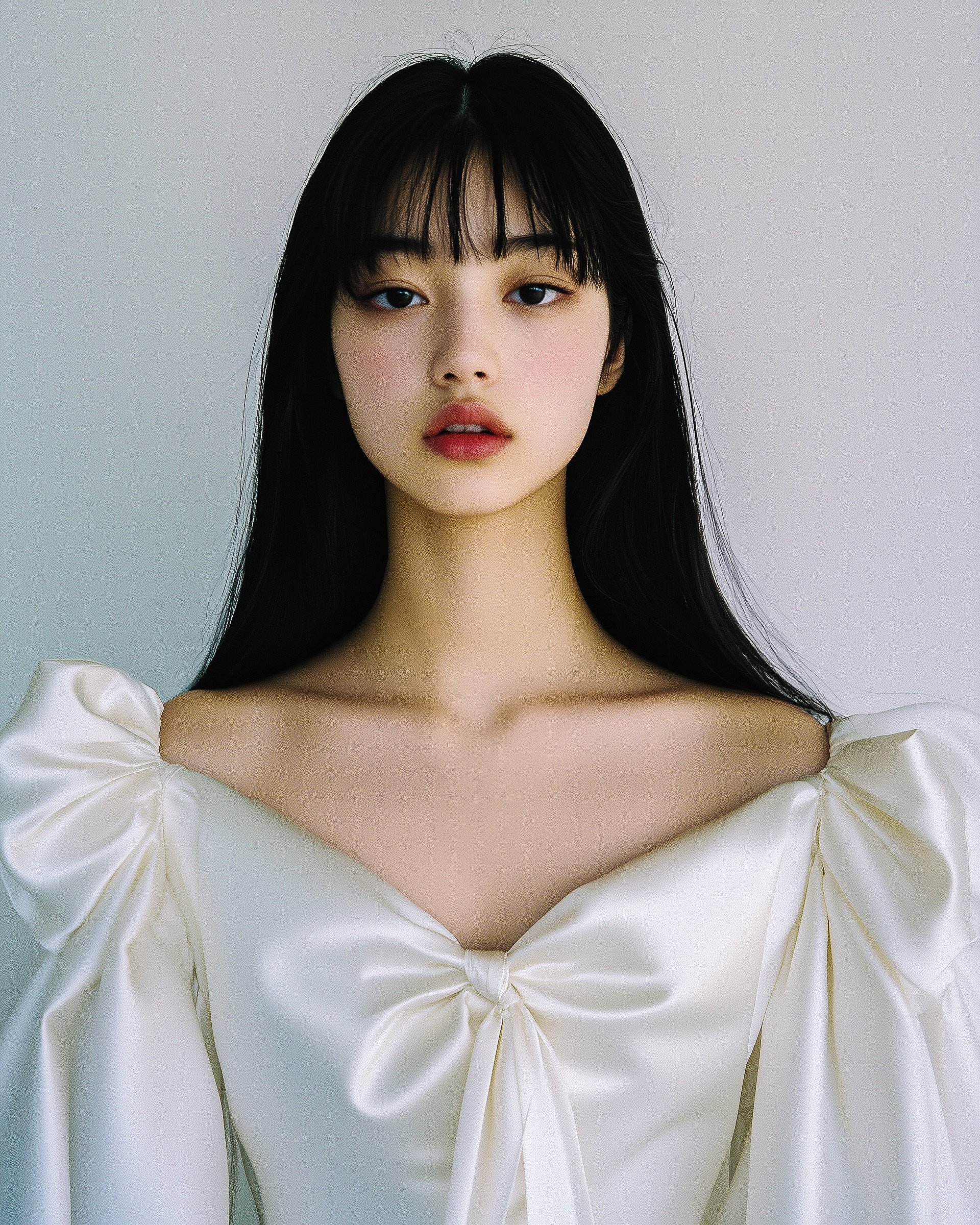 Minimalist fashion in satin