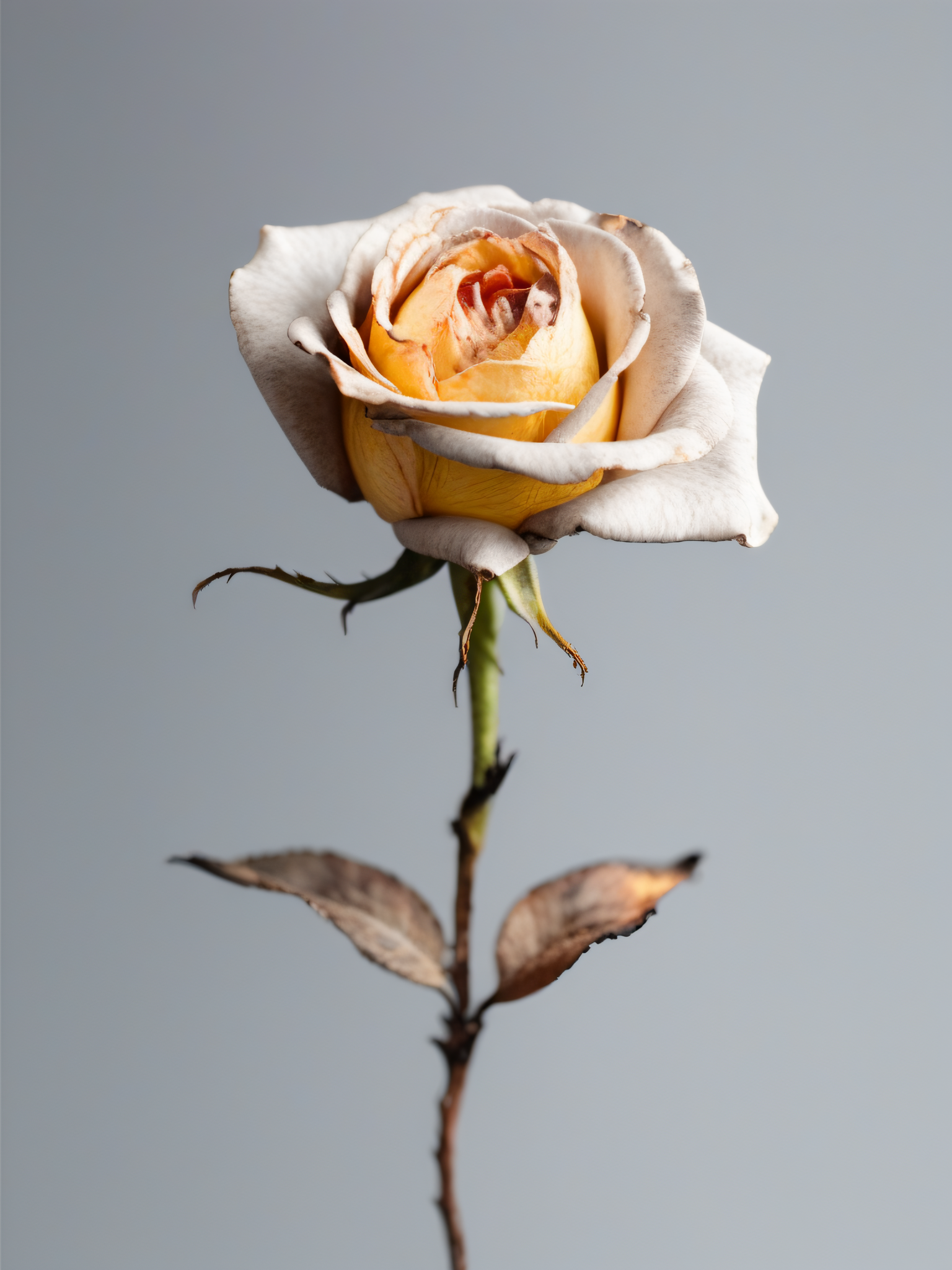 Dried white rose