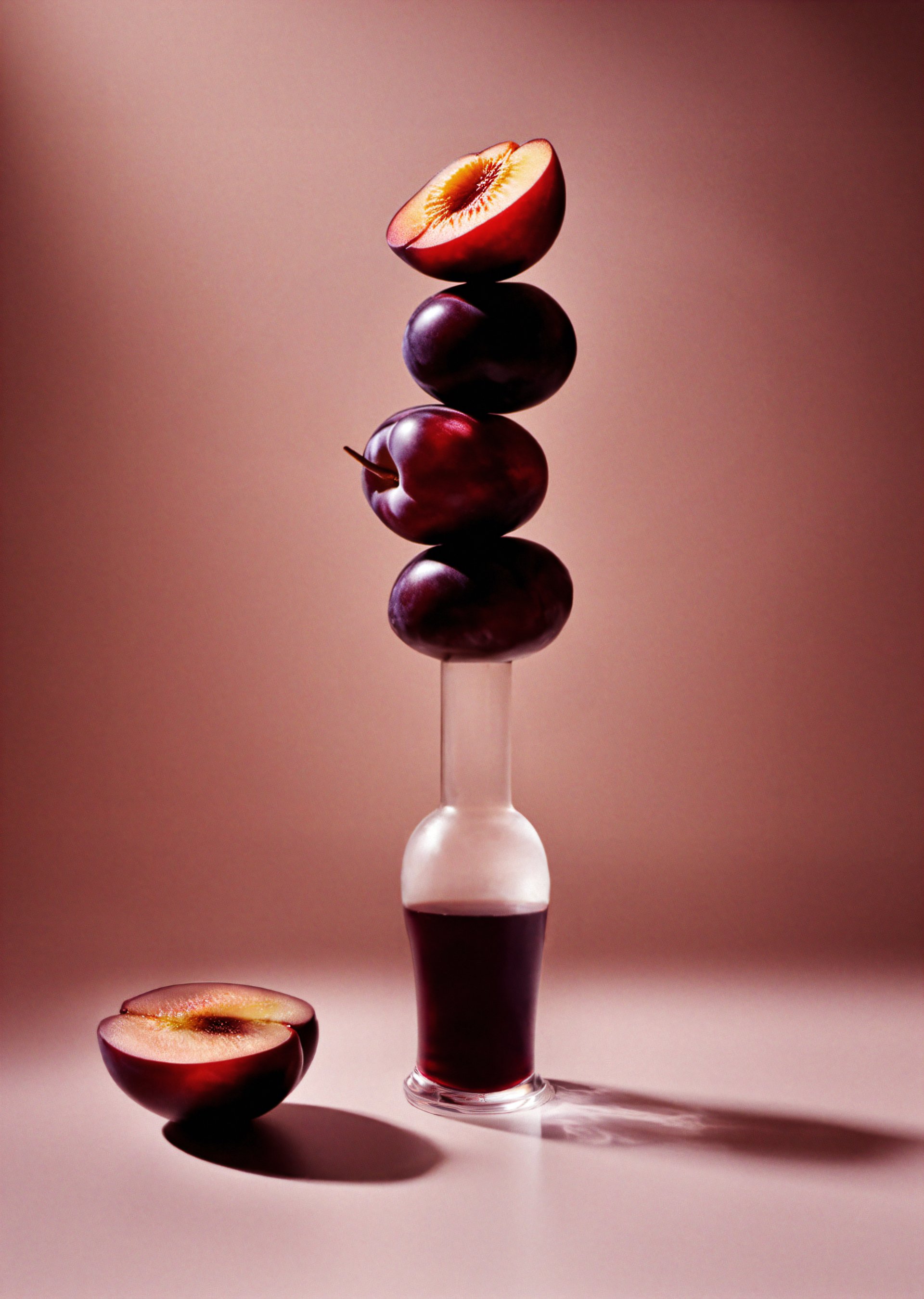Balanced plums stack