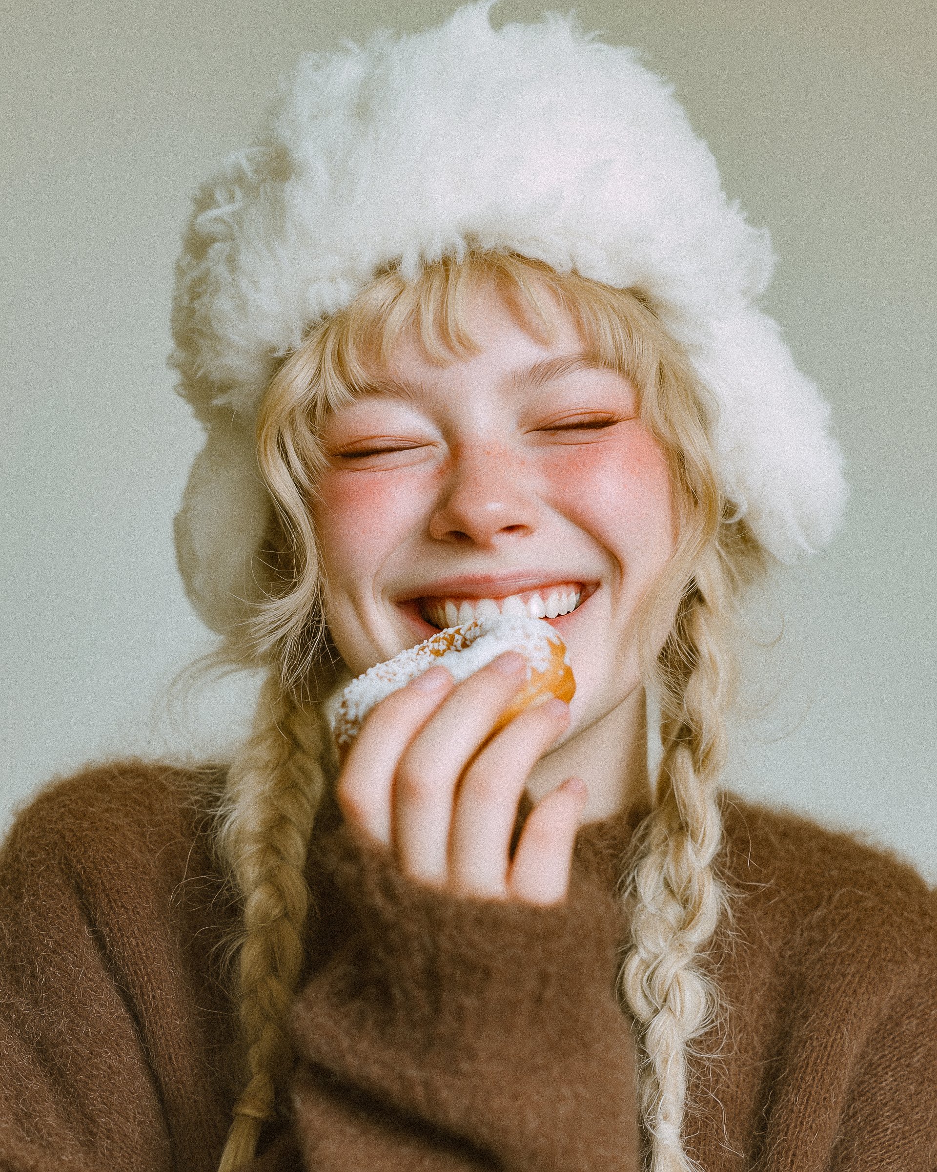 Blonde Fur Hat Portrait