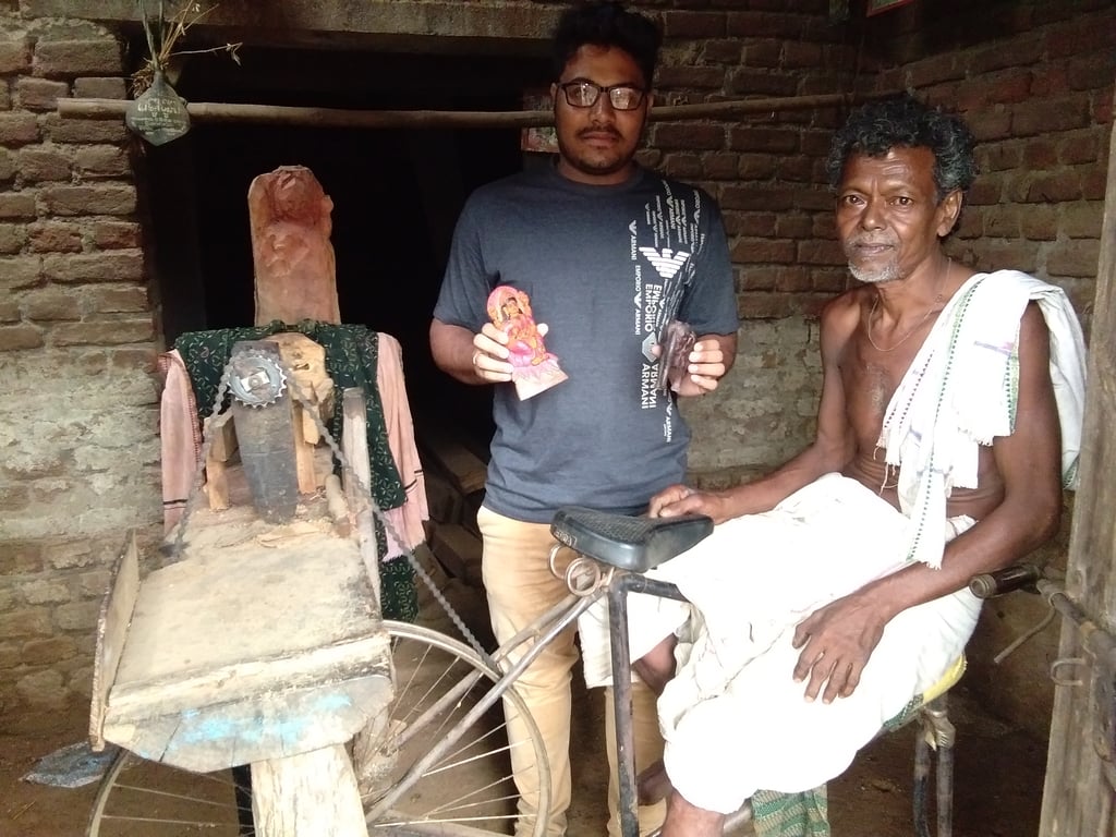 Rajat interacting with tribal