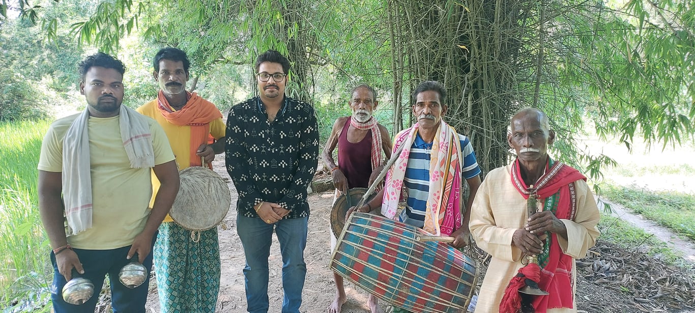 Rajat with musicians