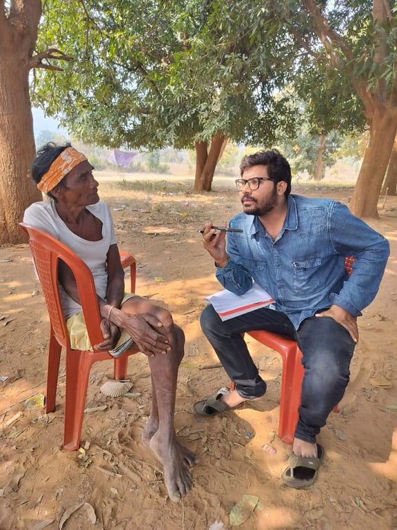 Rajat interacts with tribal