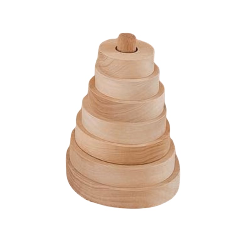 Henry & Flo Wooden Ring Stacker Raw Wood - Montessori Product
