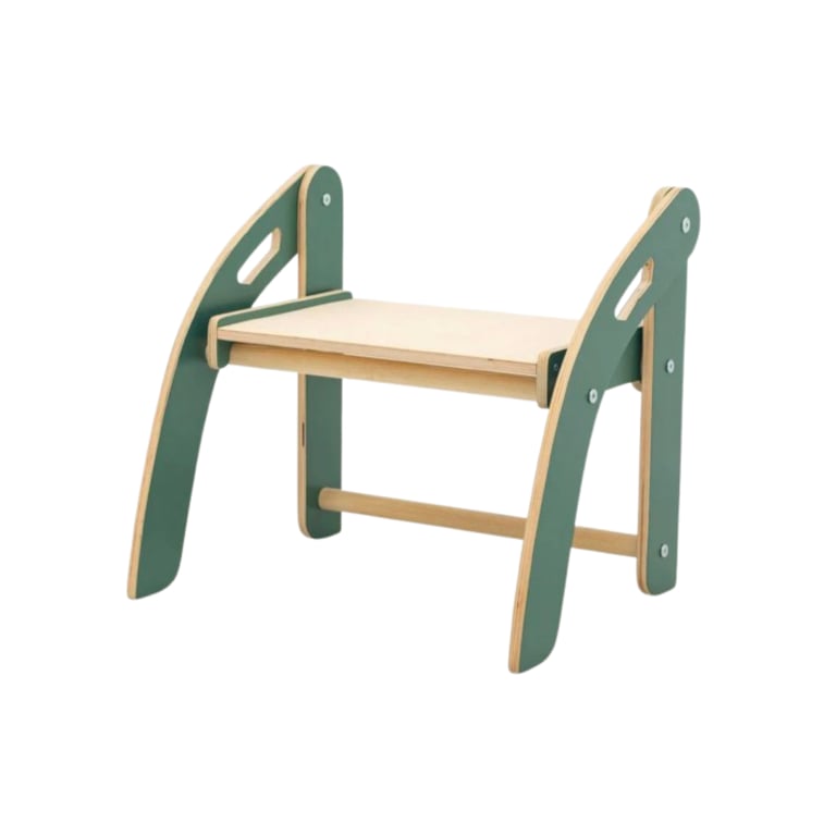 ChildUniverse Wooden Stepping Stool Dark Green - Montessori Product