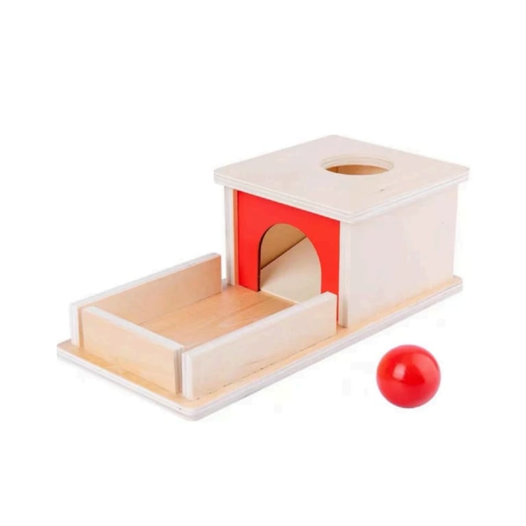 Green Elephant Home and Toys Object Permanence Box With Tray and Ball - Montessori Product