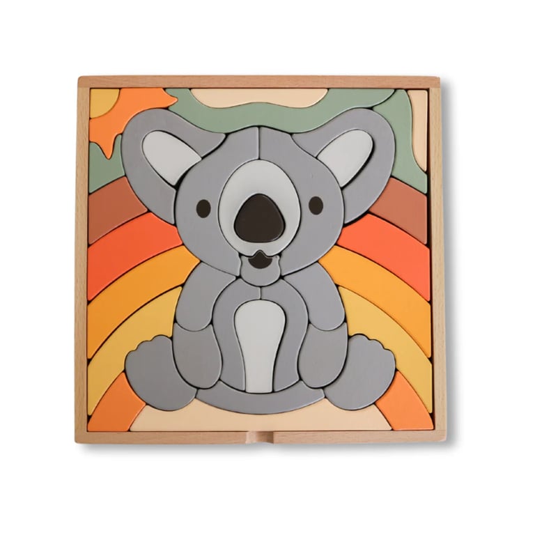 Stellavan & Papa 3-in-1 Large Block Puzzle Koala - Montessori Product