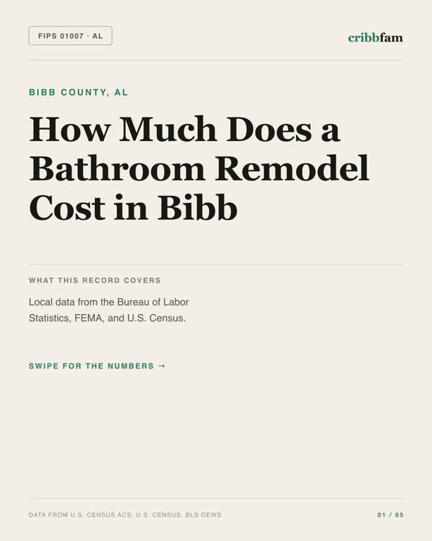 Bathroom Remodel in Bibb County, AL — regional cost snapshot