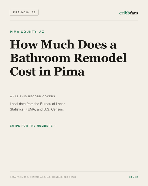 Bathroom Remodel in Pima County, AZ — regional cost snapshot