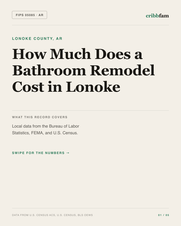 Bathroom Remodel in Lonoke County, AR — regional cost snapshot
