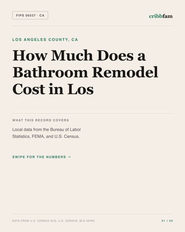Bathroom Remodel in Los Angeles County, CA — regional cost snapshot