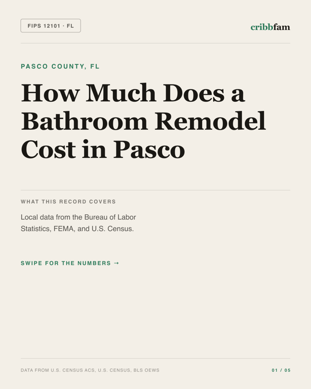 Bathroom Remodel in Pasco County, FL — regional cost snapshot