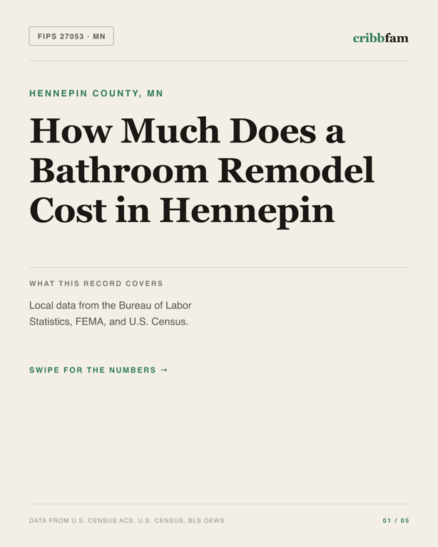 Bathroom Remodel in Hennepin County, MN — regional cost snapshot