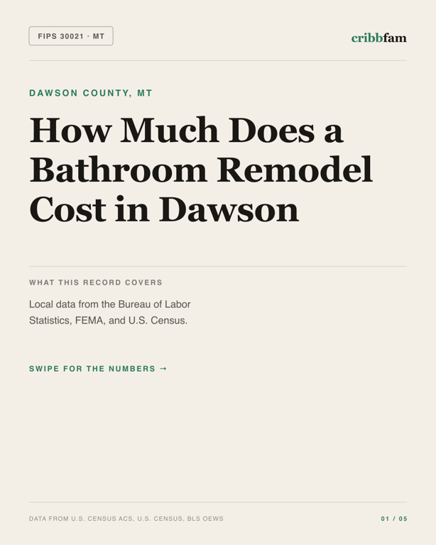 Bathroom Remodel in Dawson County, MT — regional cost snapshot