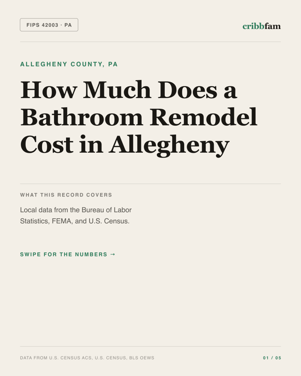 Bathroom Remodel in Allegheny County, PA — regional cost snapshot